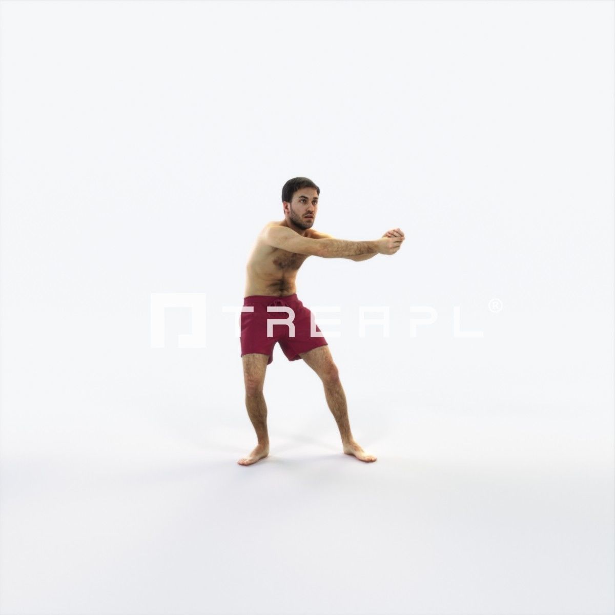 Flow 15K Beach Receiving Sports Man Low-poly 3D model_1