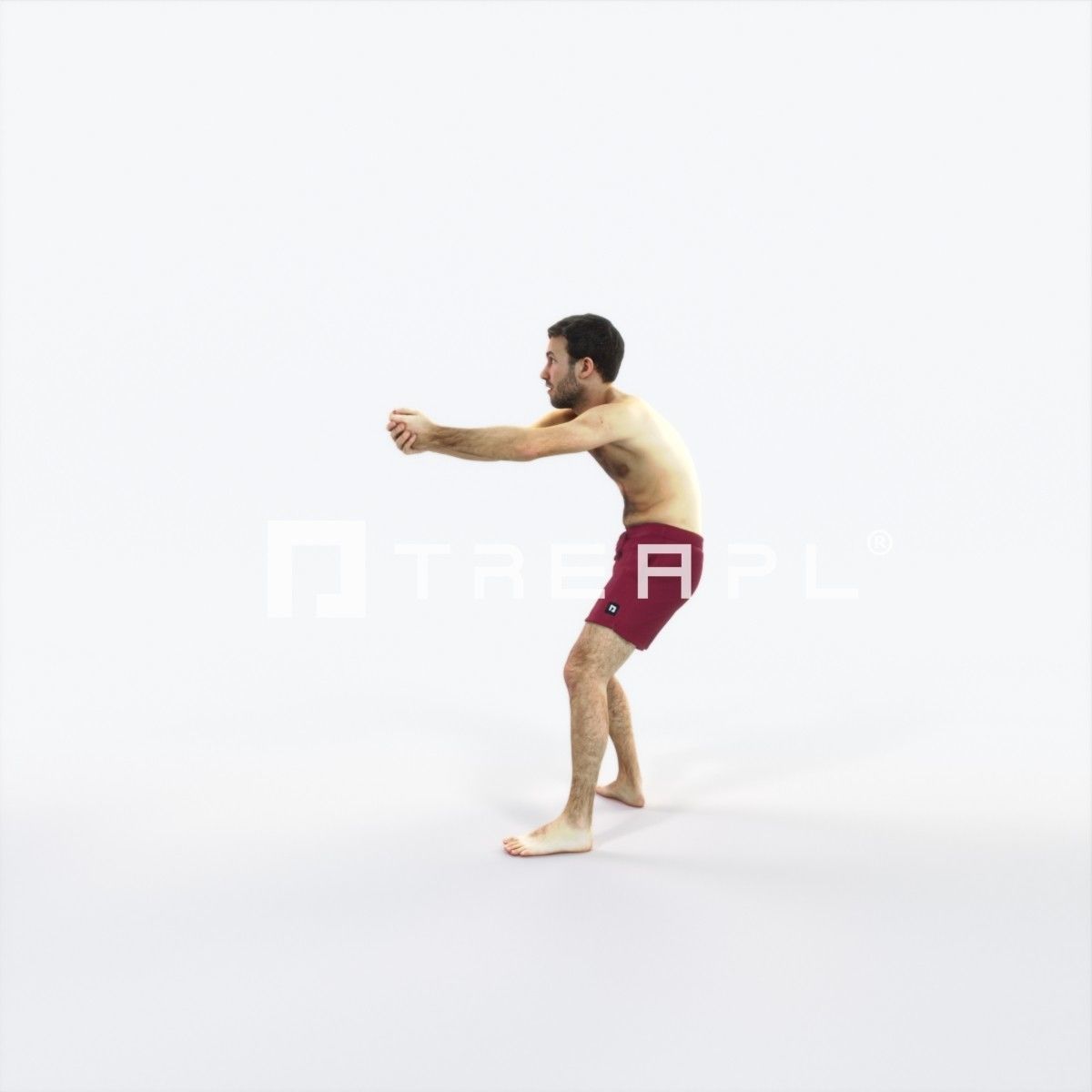Flow 15K Beach Receiving Sports Man Low-poly 3D model_5