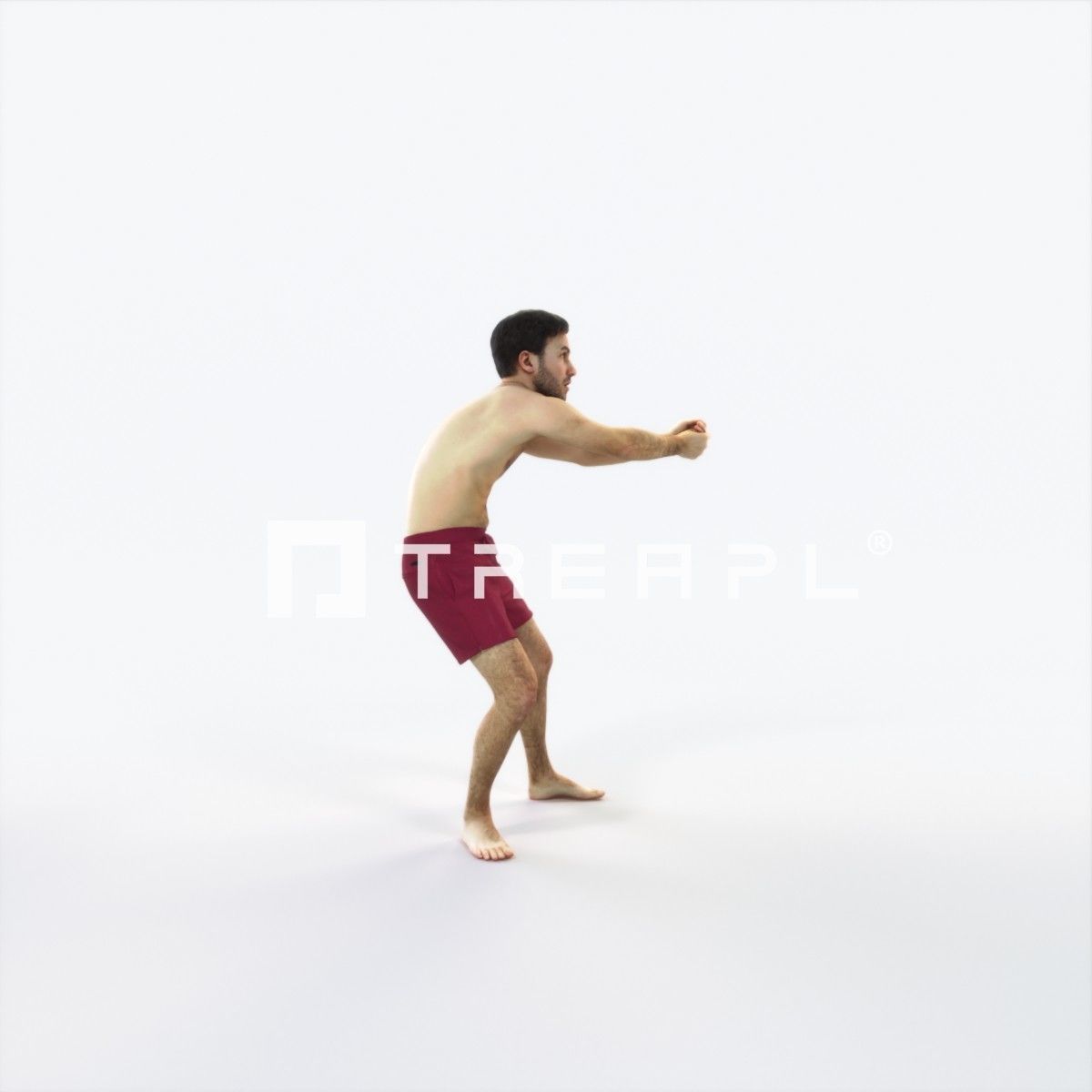 Flow 15K Beach Receiving Sports Man Low-poly 3D model_2