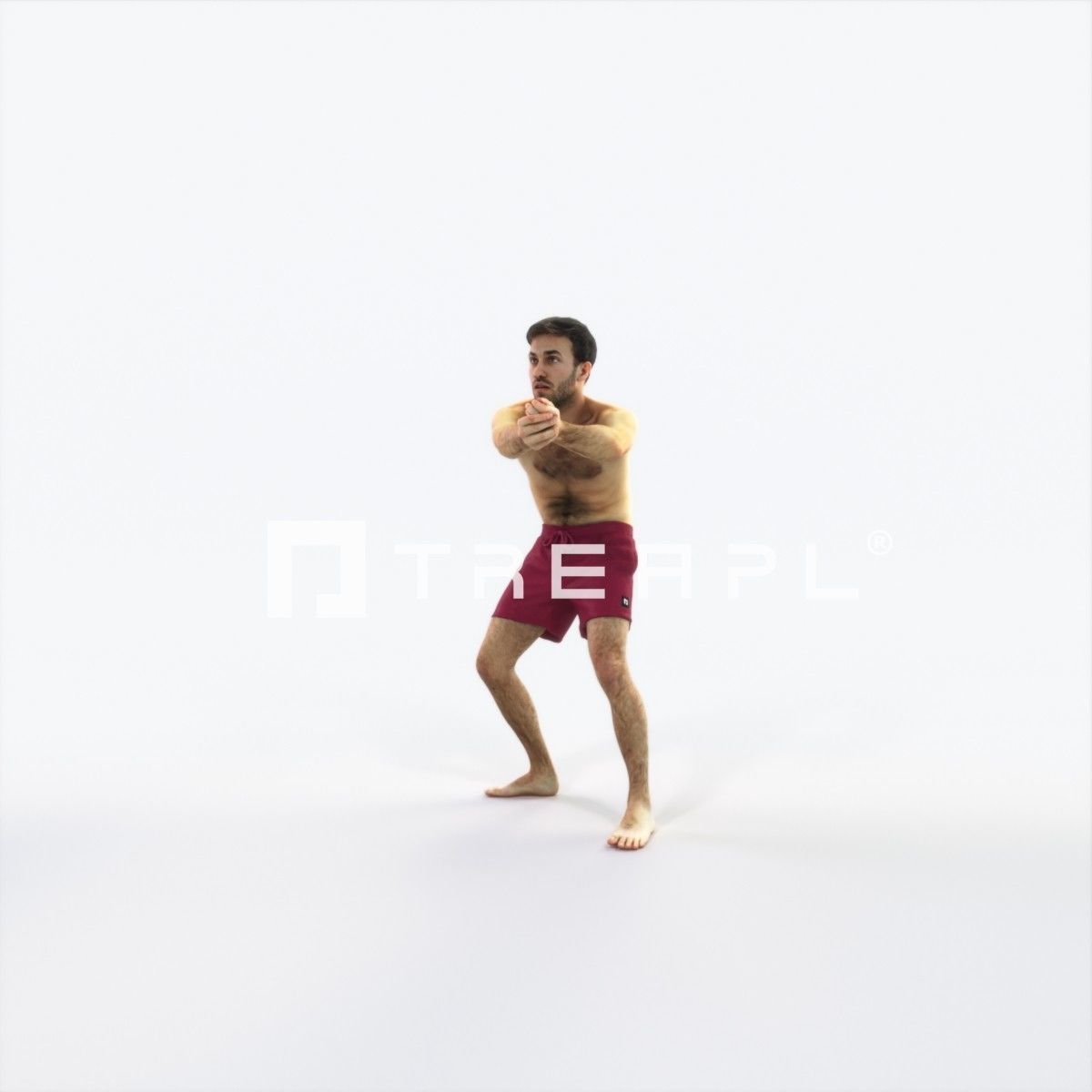 Flow 15K Beach Receiving Sports Man Low-poly 3D model_6