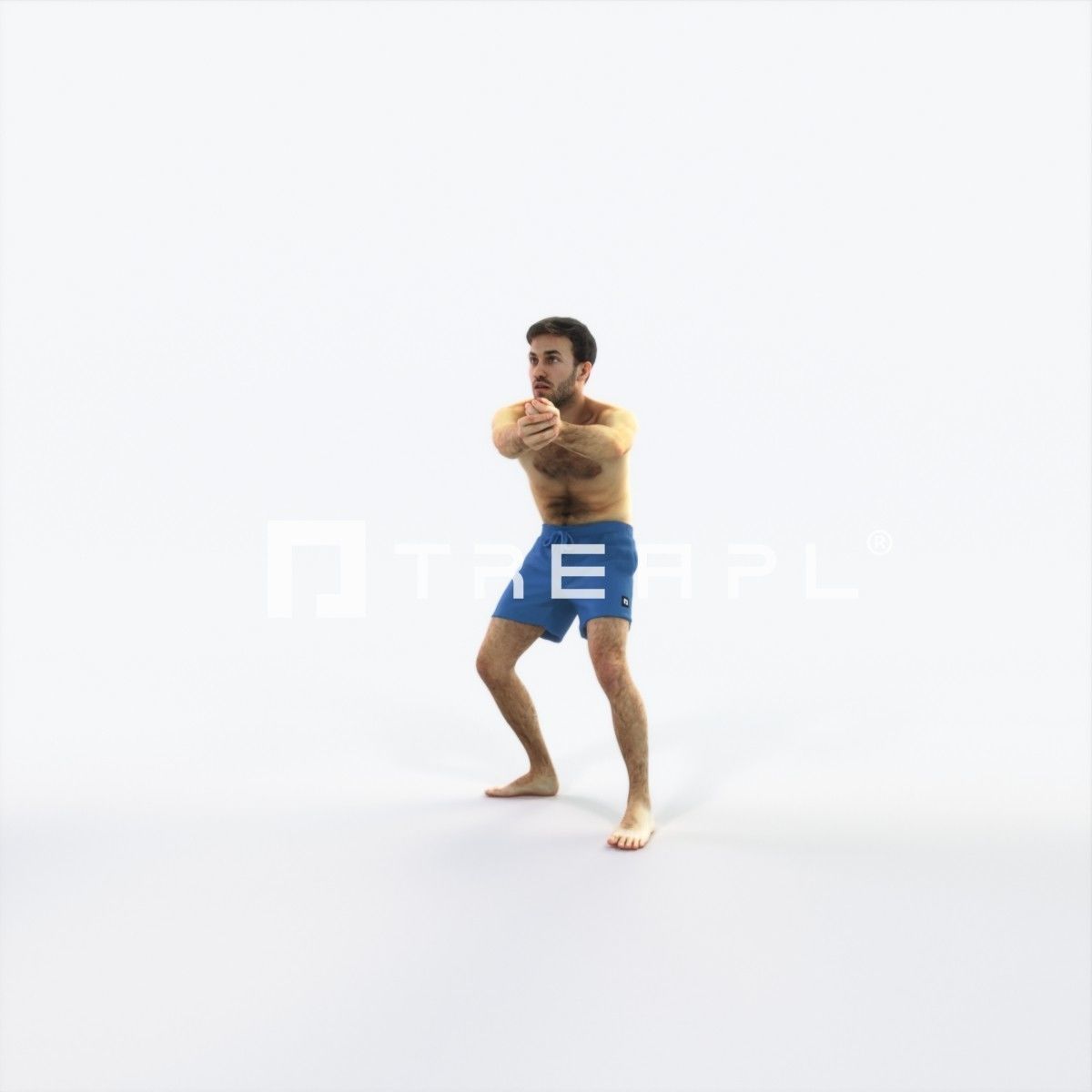 Flow 15H Beach Receiving Sports Man Low-poly 3D model_6