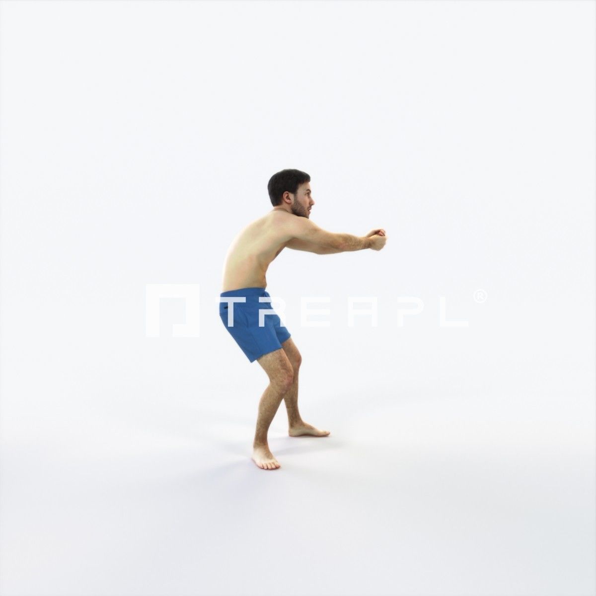 Flow 15H Beach Receiving Sports Man Low-poly 3D model_2