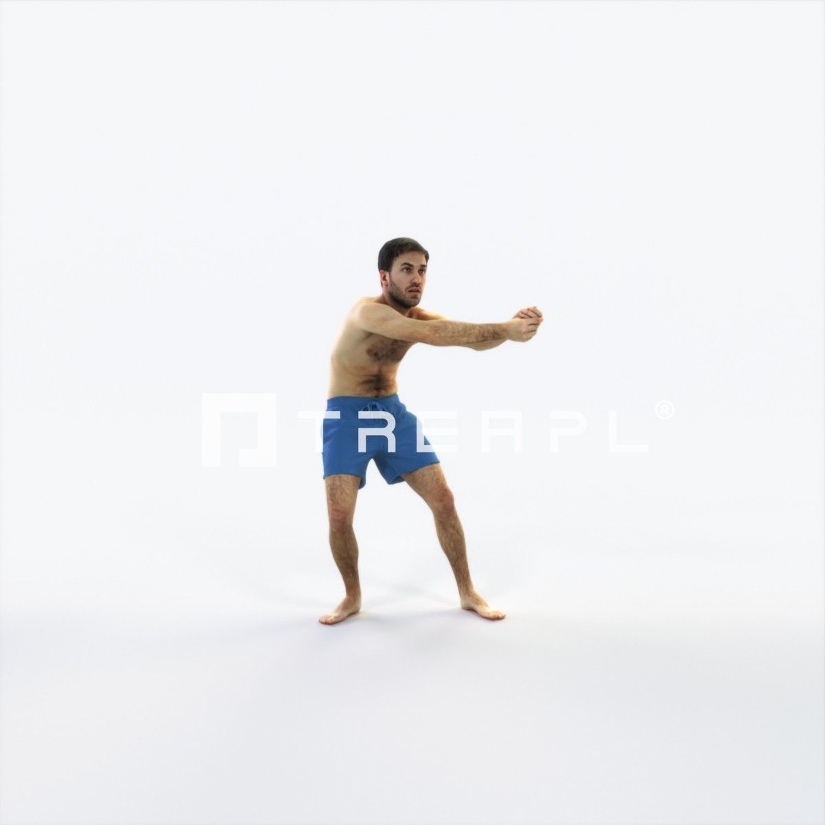 Flow 15H Beach Receiving Sports Man Low-poly 3D model_1