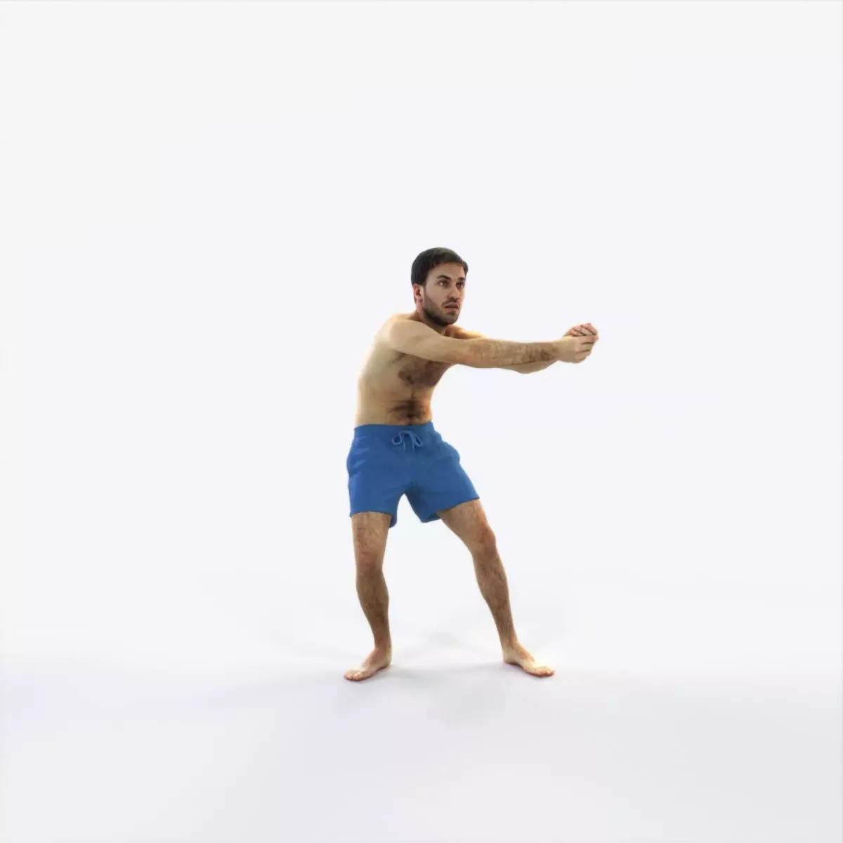 Flow 15H Beach Receiving Sports Man Low-poly 3D model_0