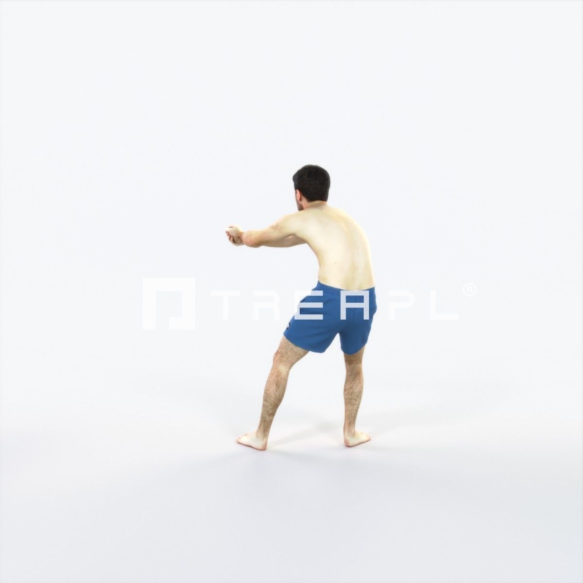 Flow 15H Beach Receiving Sports Man Low-poly 3D model_4