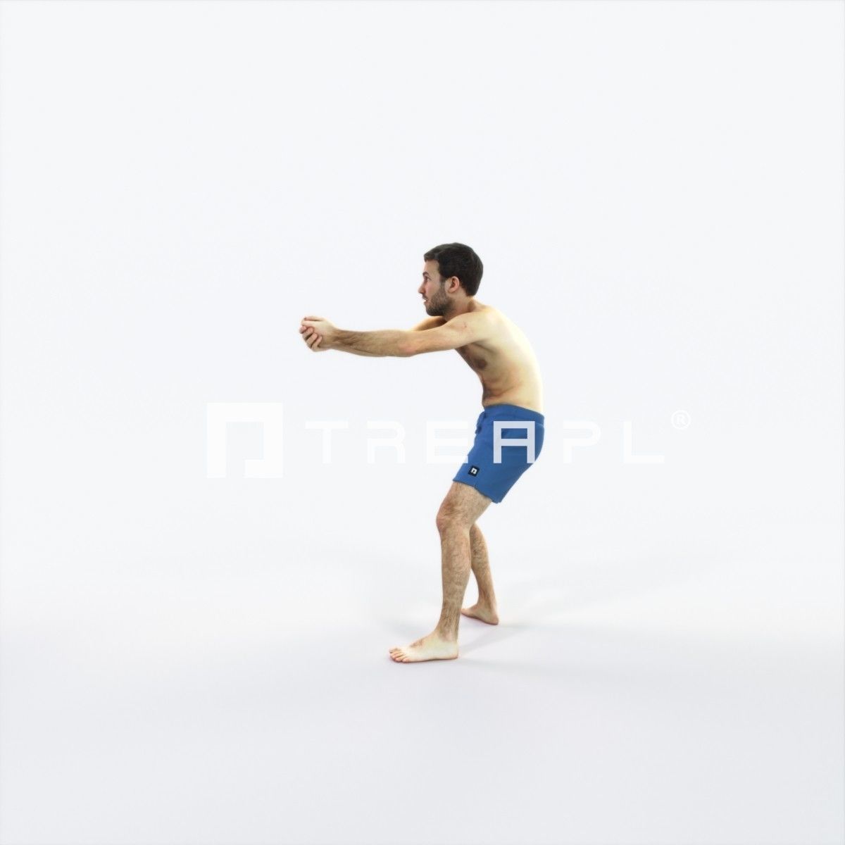 Flow 15H Beach Receiving Sports Man Low-poly 3D model_5