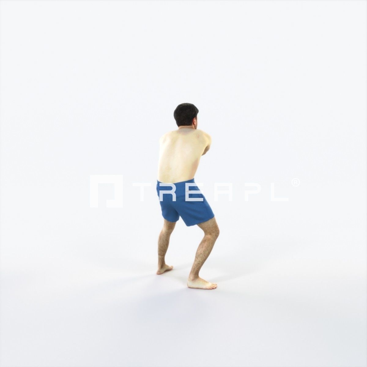 Flow 15H Beach Receiving Sports Man Low-poly 3D model_3