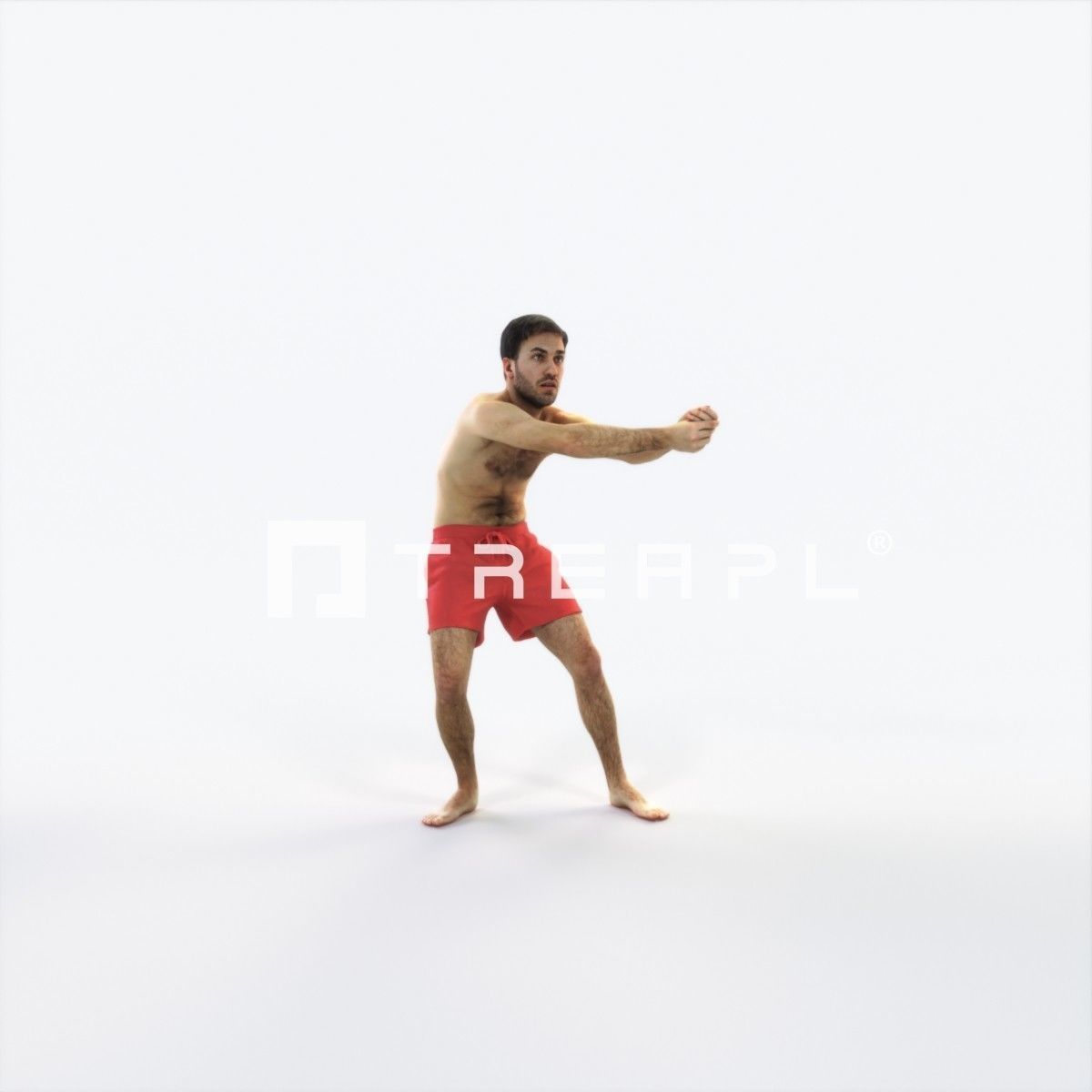 Flow 15F Beach Receiving Sports Man Low-poly 3D model_1