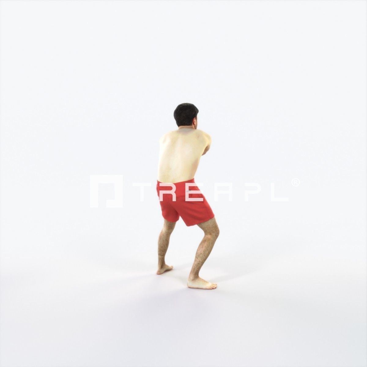 Flow 15F Beach Receiving Sports Man Low-poly 3D model_3