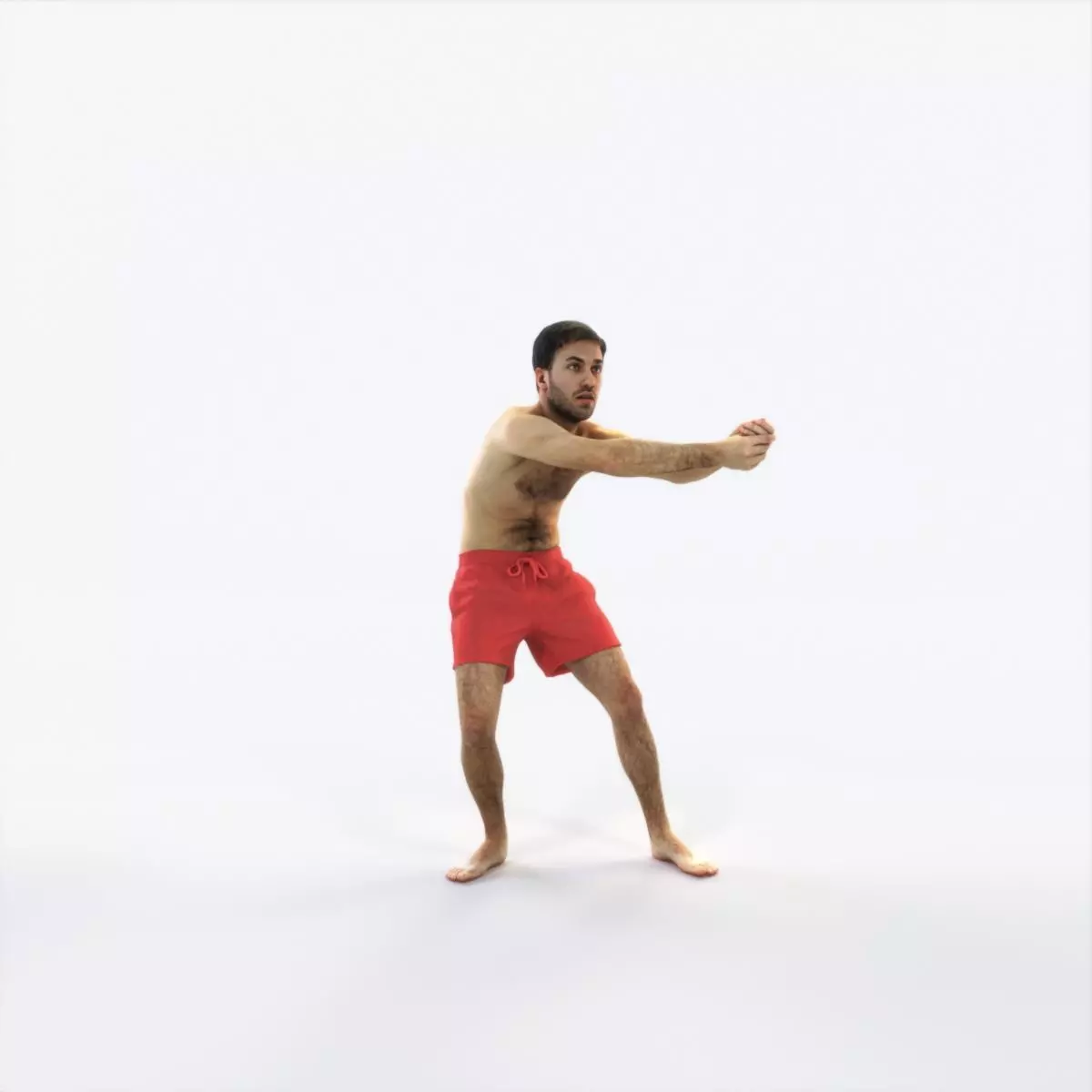 Flow 15F Beach Receiving Sports Man Low-poly 3D model_0