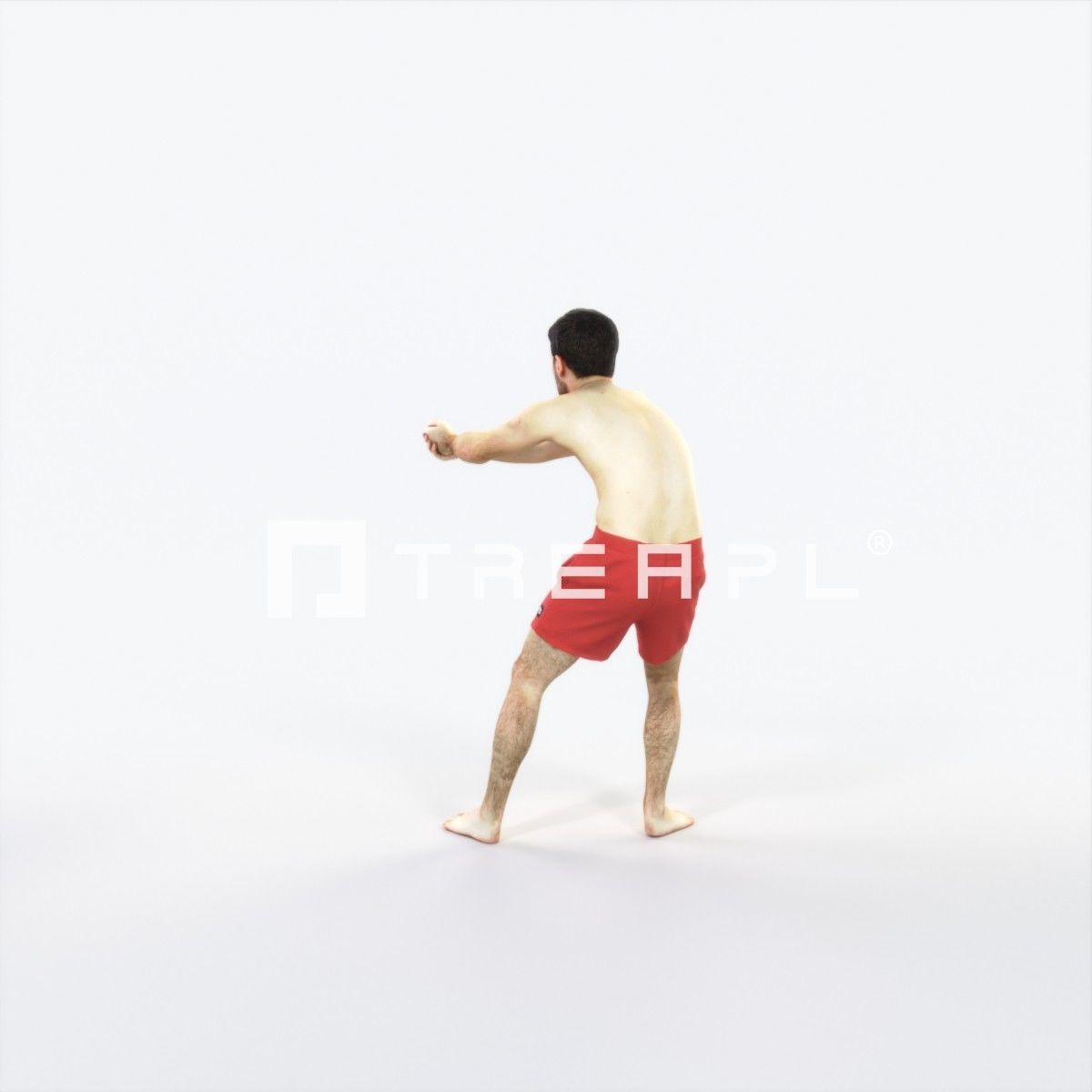Flow 15F Beach Receiving Sports Man Low-poly 3D model_4