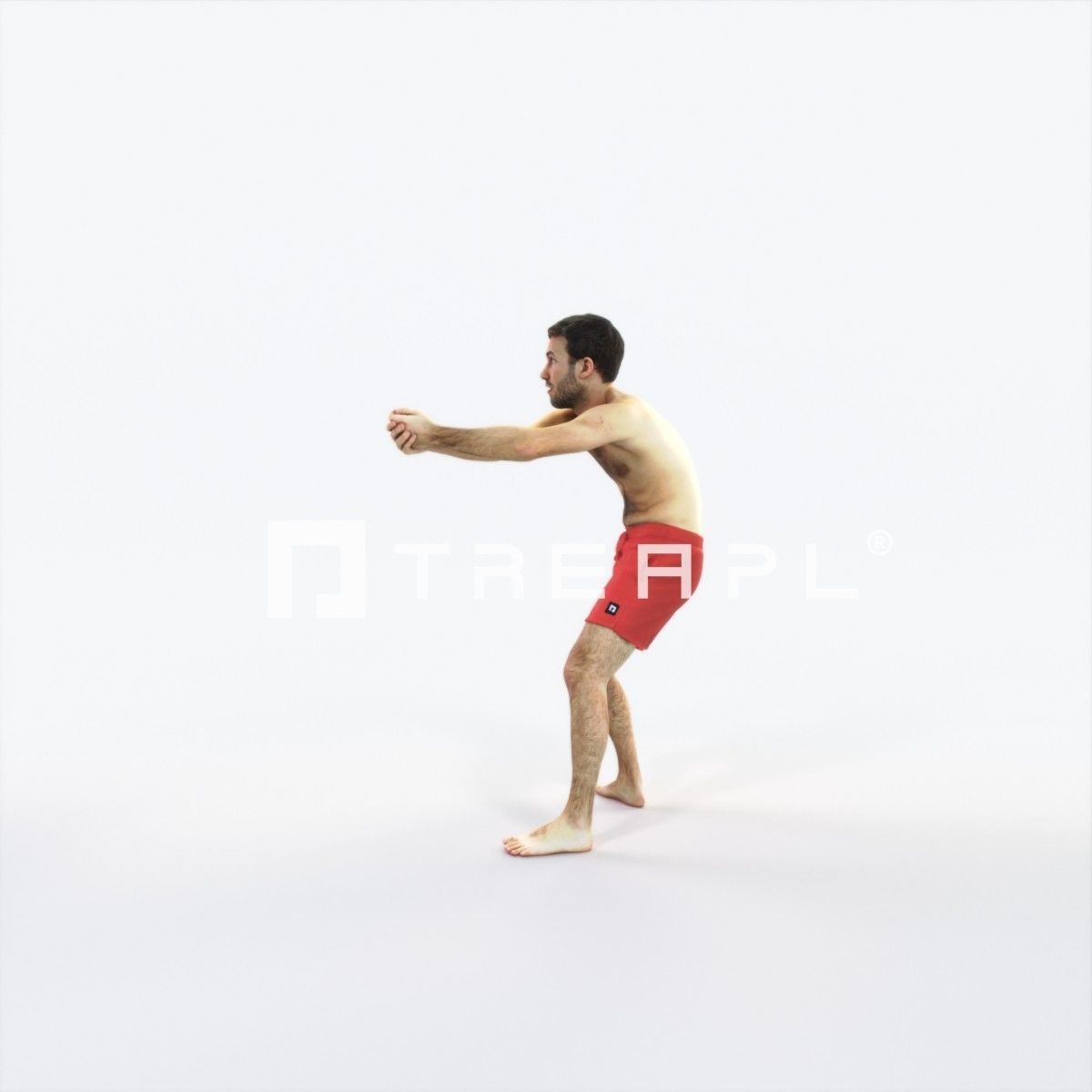 Flow 15F Beach Receiving Sports Man Low-poly 3D model_5