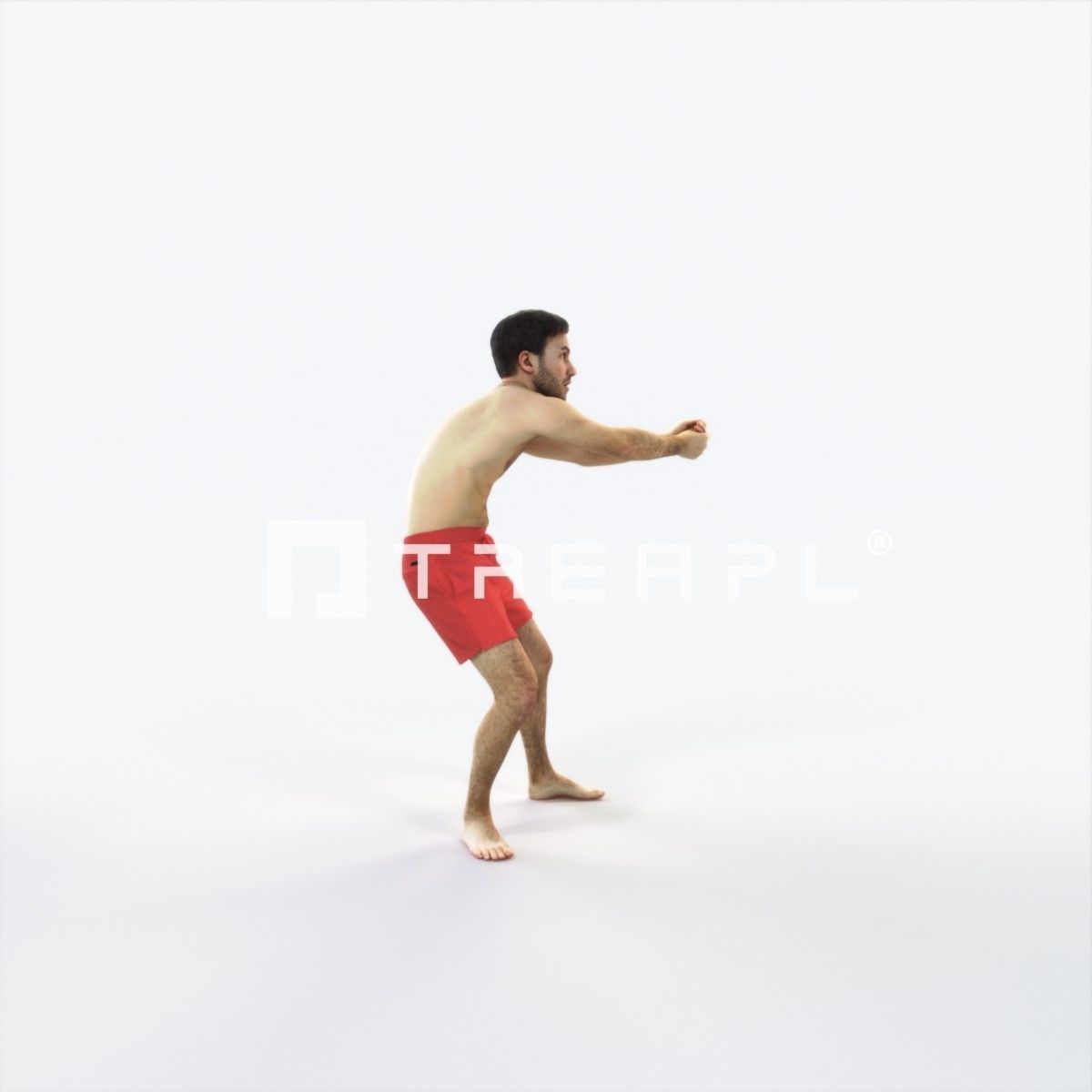 Flow 15F Beach Receiving Sports Man Low-poly 3D model_2