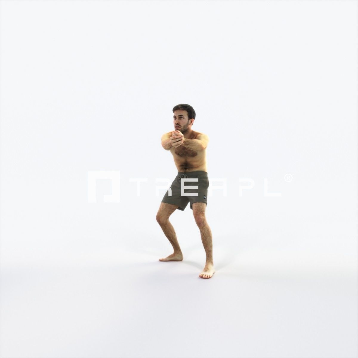 Flow 15D Beach Receiving Sports Man Low-poly 3D model_6