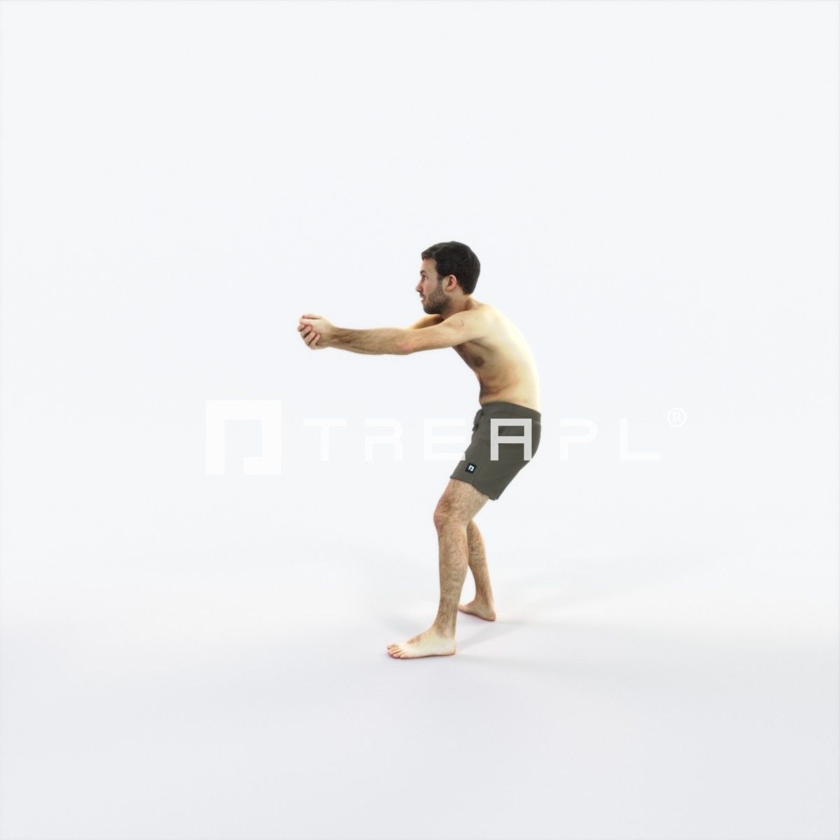 Flow 15D Beach Receiving Sports Man Low-poly 3D model_5