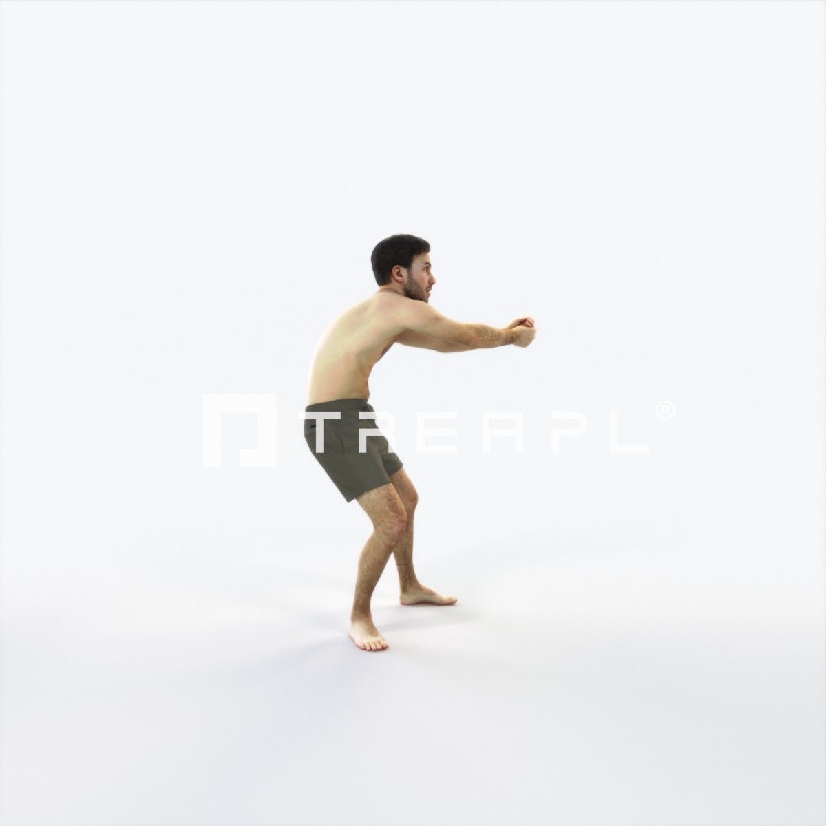 Flow 15D Beach Receiving Sports Man Low-poly 3D model_2