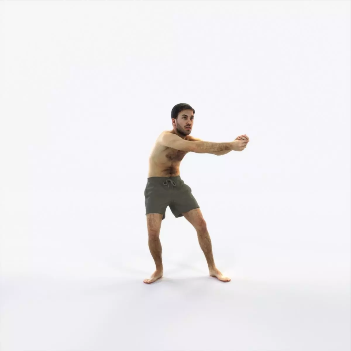 Flow 15D Beach Receiving Sports Man Low-poly 3D model_0