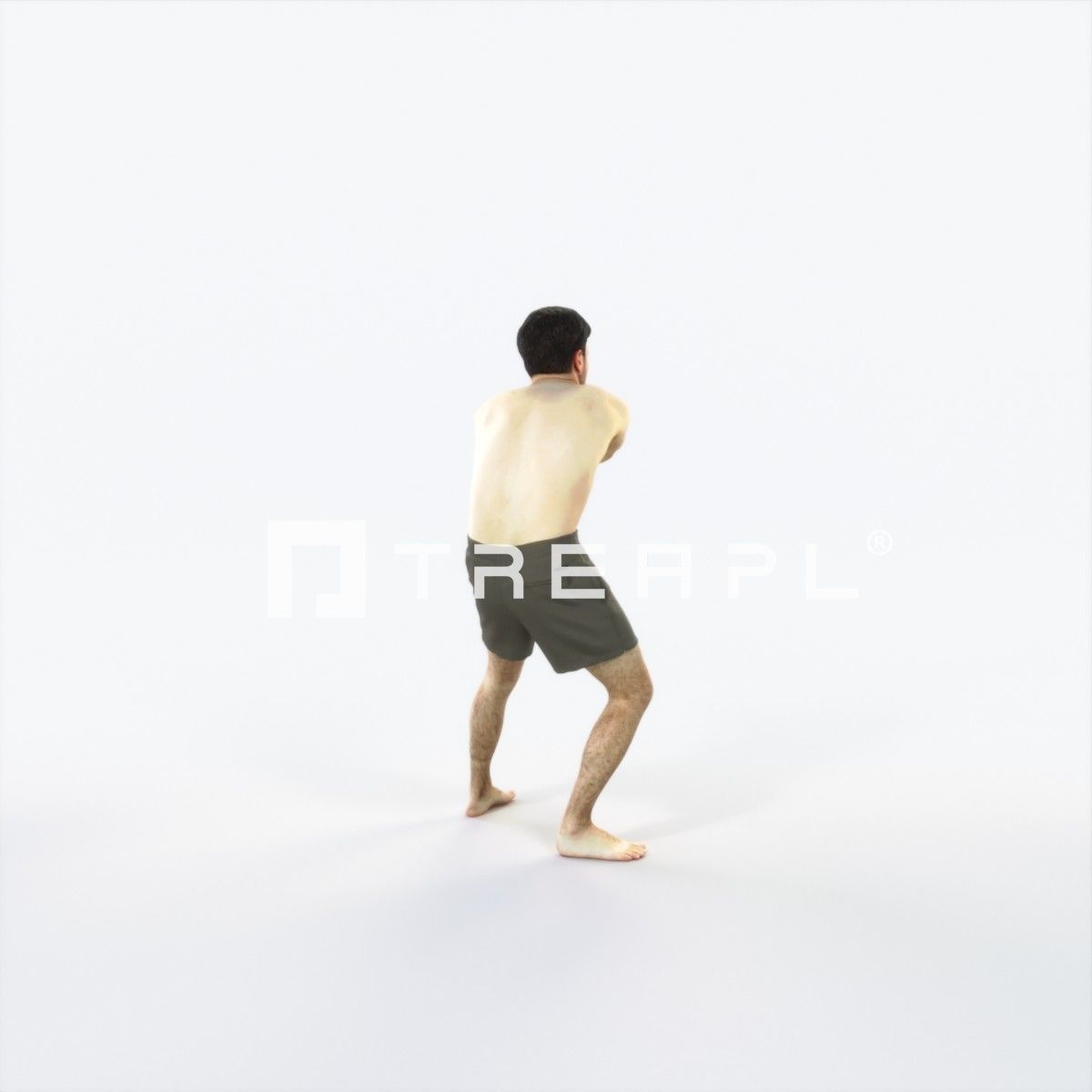 Flow 15D Beach Receiving Sports Man Low-poly 3D model_3