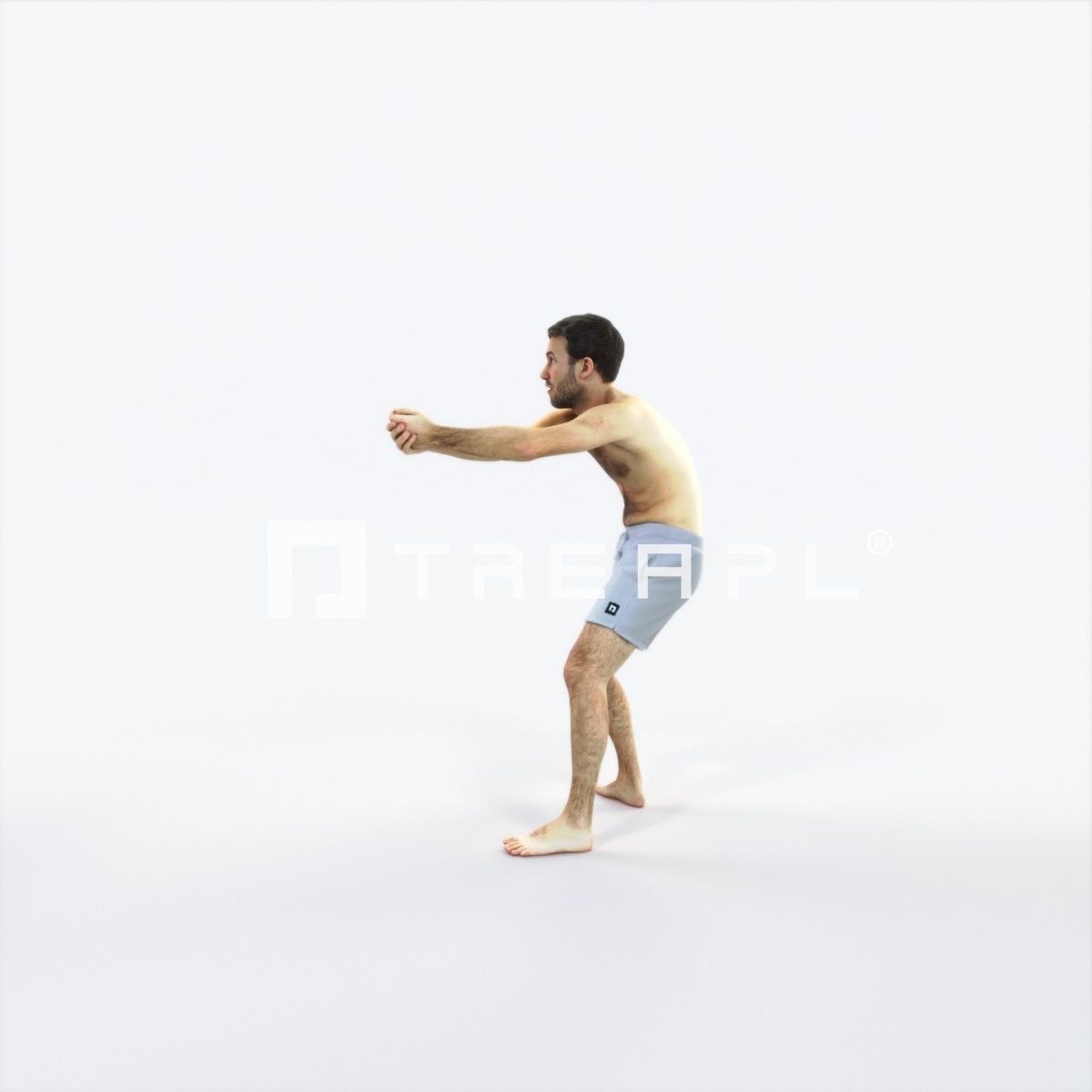 Flow 15C Beach Receiving Sports Man Low-poly 3D model_5