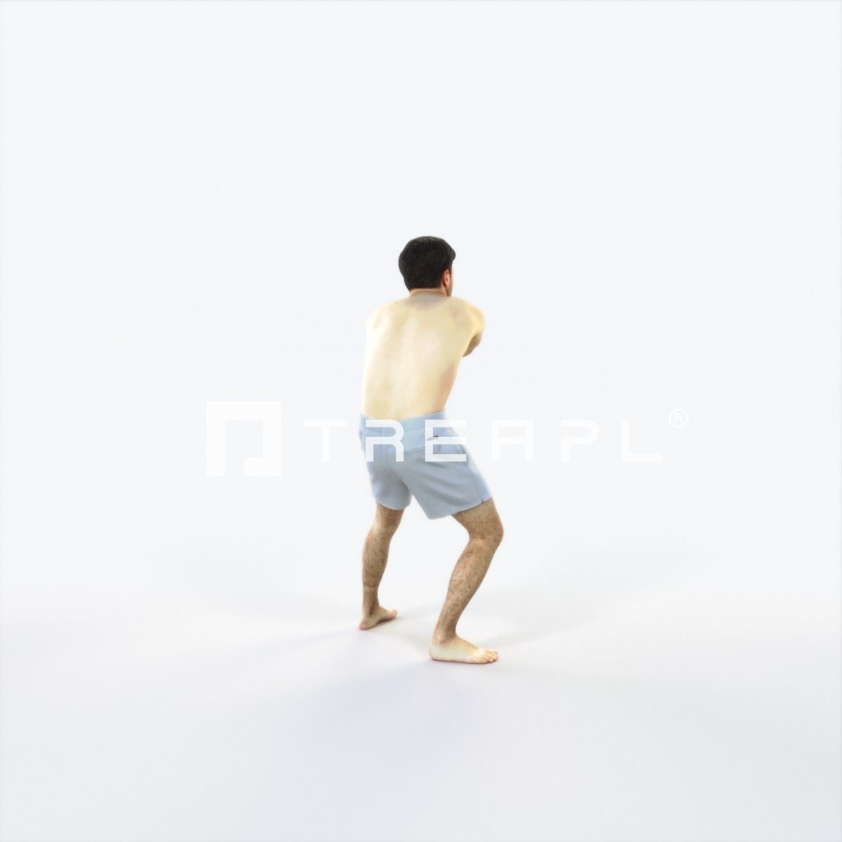 Flow 15C Beach Receiving Sports Man Low-poly 3D model_3