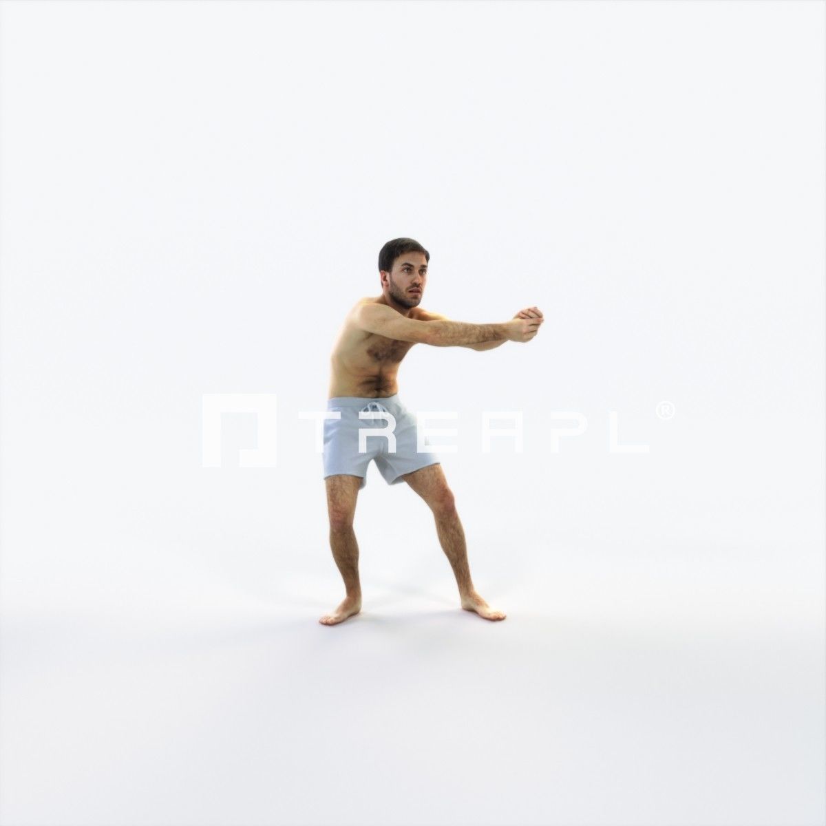 Flow 15C Beach Receiving Sports Man Low-poly 3D model_1