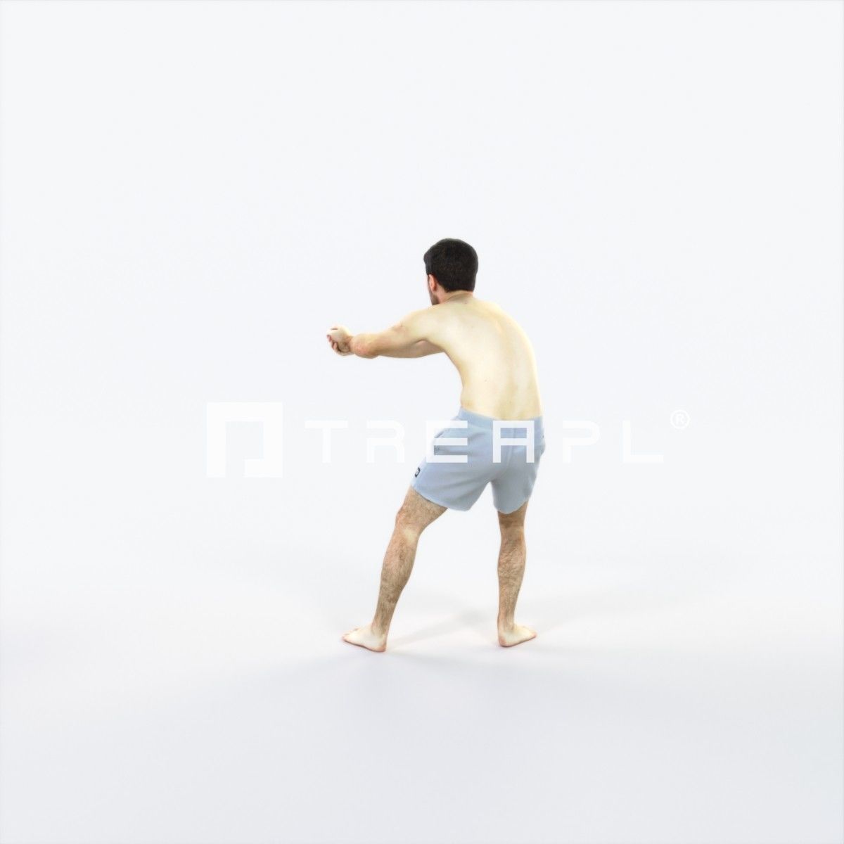 Flow 15C Beach Receiving Sports Man Low-poly 3D model_4