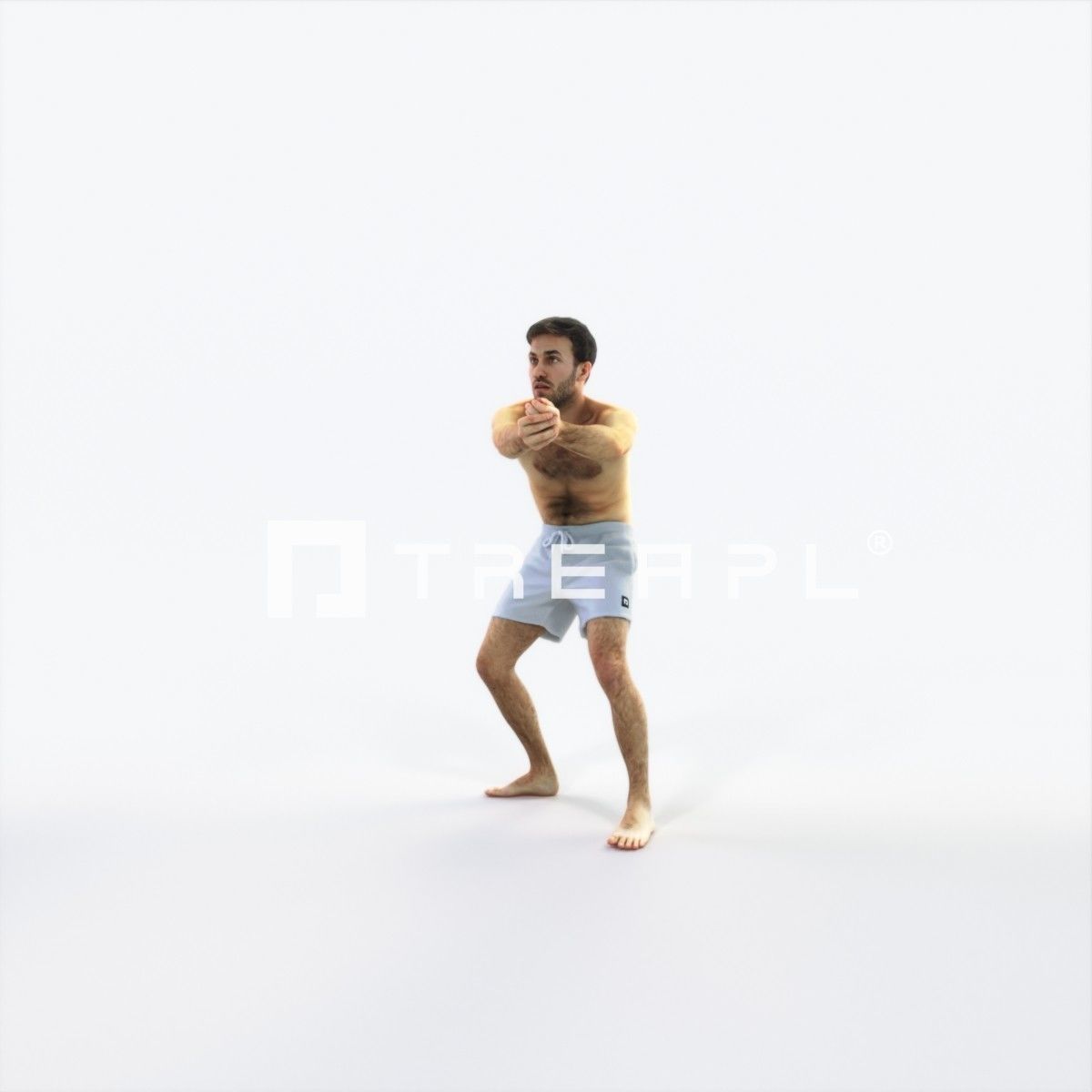 Flow 15C Beach Receiving Sports Man Low-poly 3D model_6