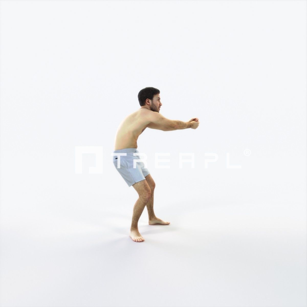 Flow 15C Beach Receiving Sports Man Low-poly 3D model_2
