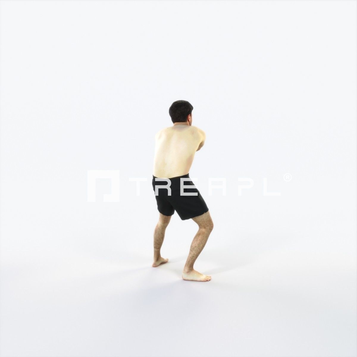 Flow 15B Beach Receiving Sports Man Low-poly 3D model_3