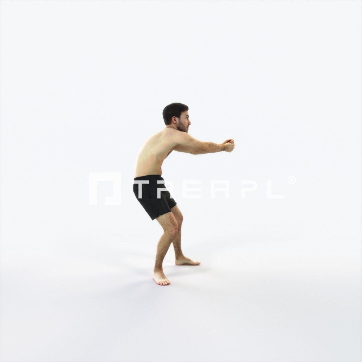 Flow 15B Beach Receiving Sports Man Low-poly 3D model_2