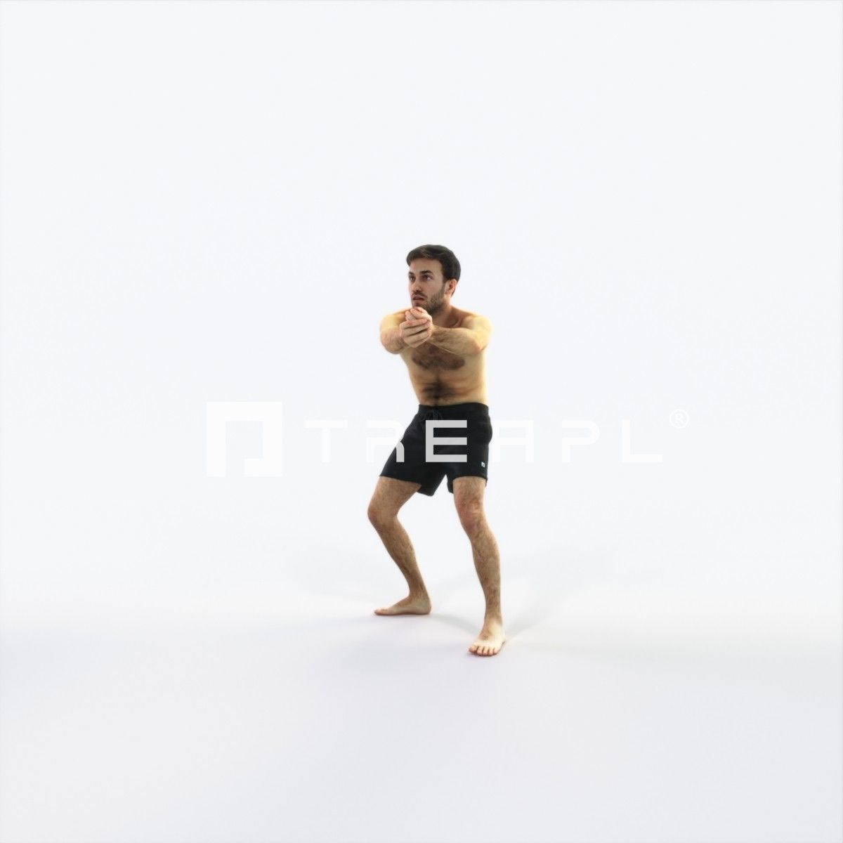 Flow 15B Beach Receiving Sports Man Low-poly 3D model_6