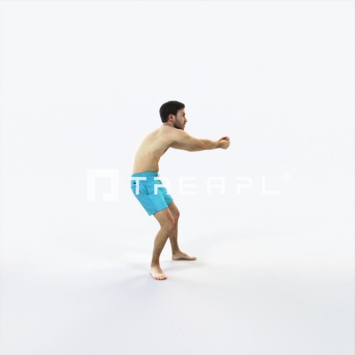 Flow 15A Beach Receiving Sports Man Low-poly 3D model_2