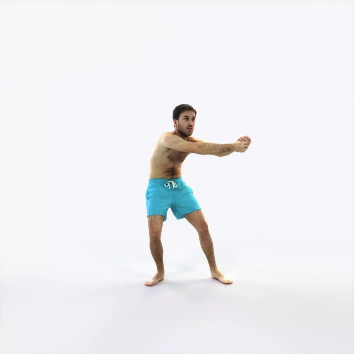 Flow 15A Beach Receiving Sports Man Low-poly 3D model_0