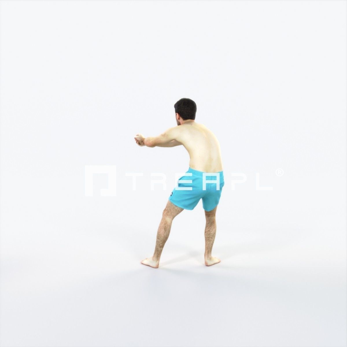 Flow 15A Beach Receiving Sports Man Low-poly 3D model_4