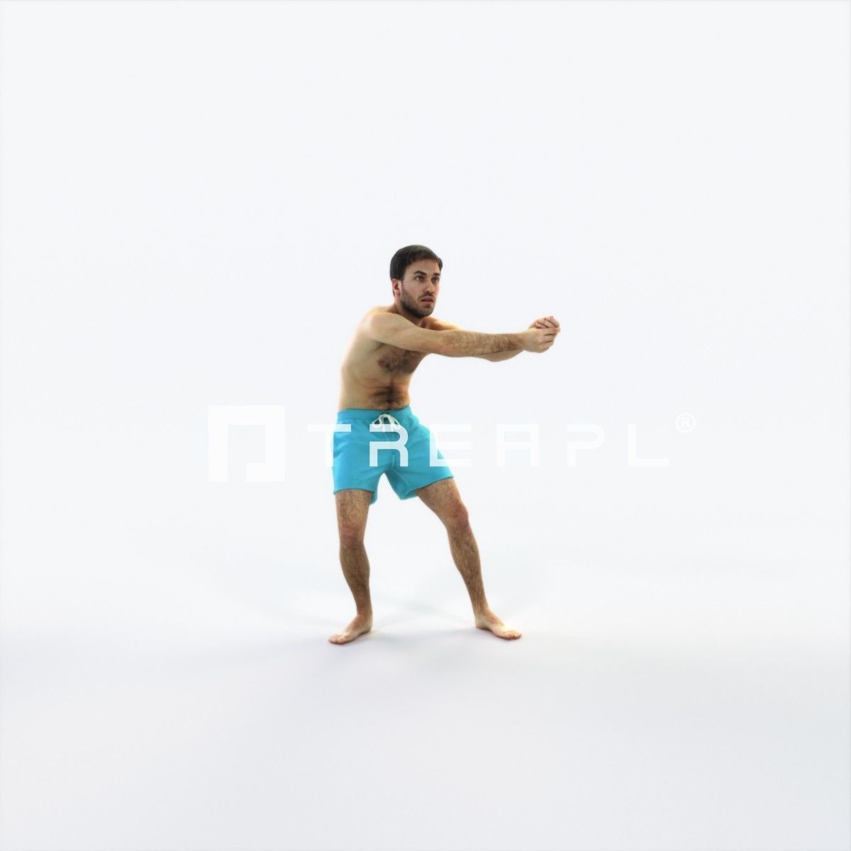 Flow 15A Beach Receiving Sports Man Low-poly 3D model_1