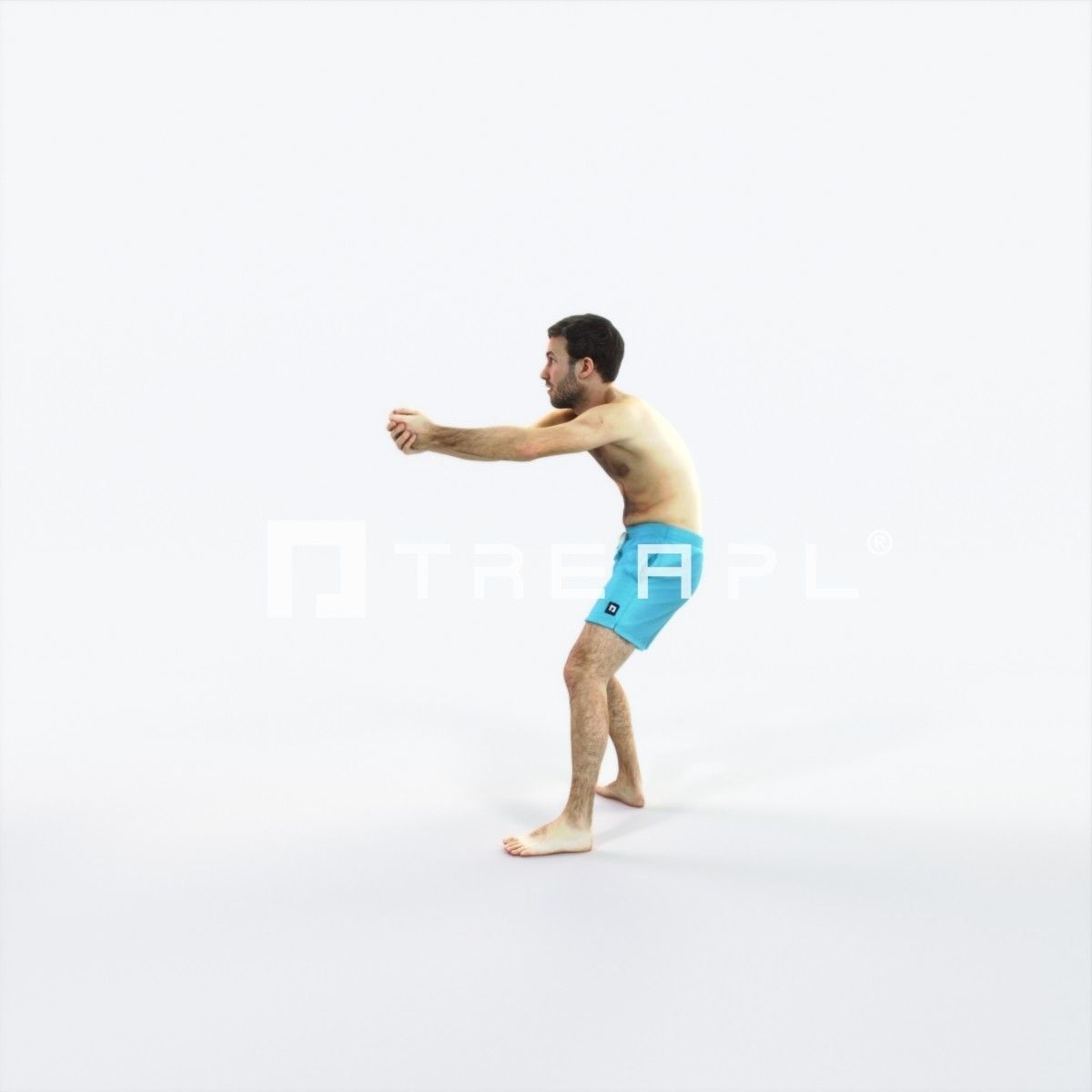 Flow 15A Beach Receiving Sports Man Low-poly 3D model_5