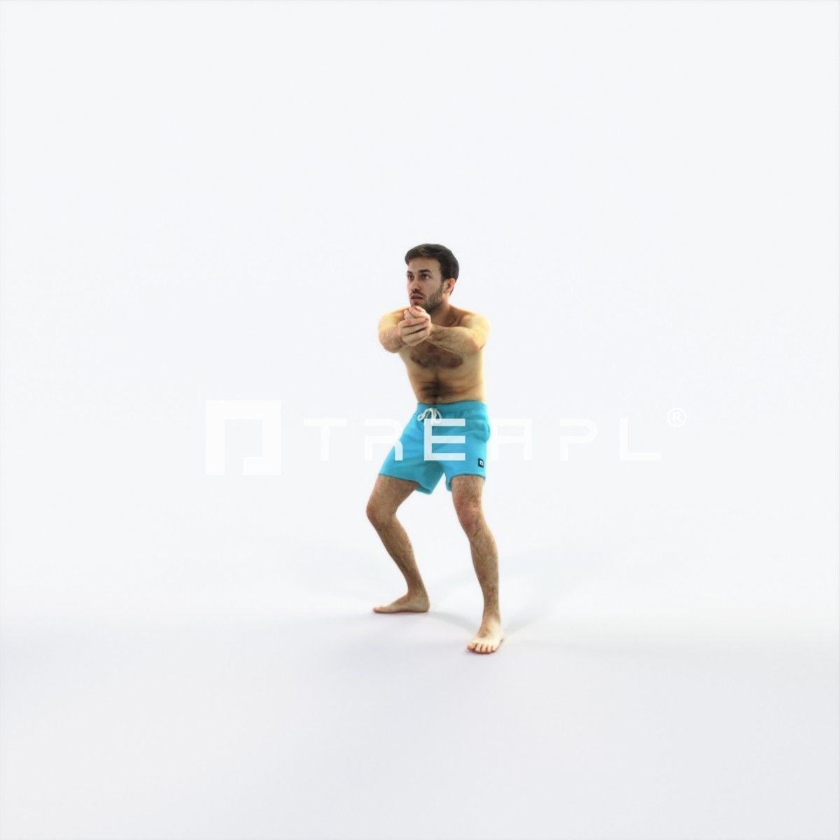 Flow 15A Beach Receiving Sports Man Low-poly 3D model_6