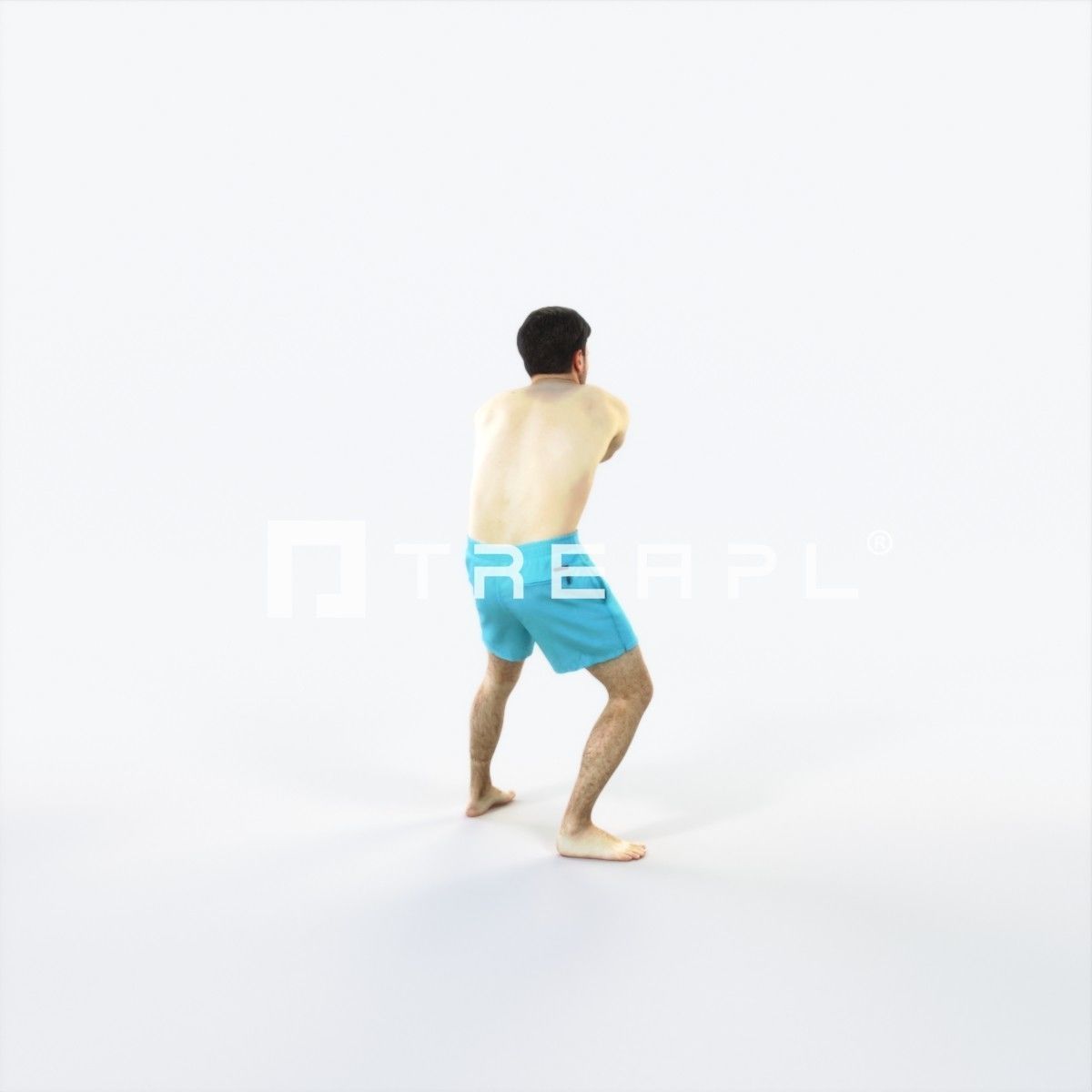 Flow 15A Beach Receiving Sports Man Low-poly 3D model_3
