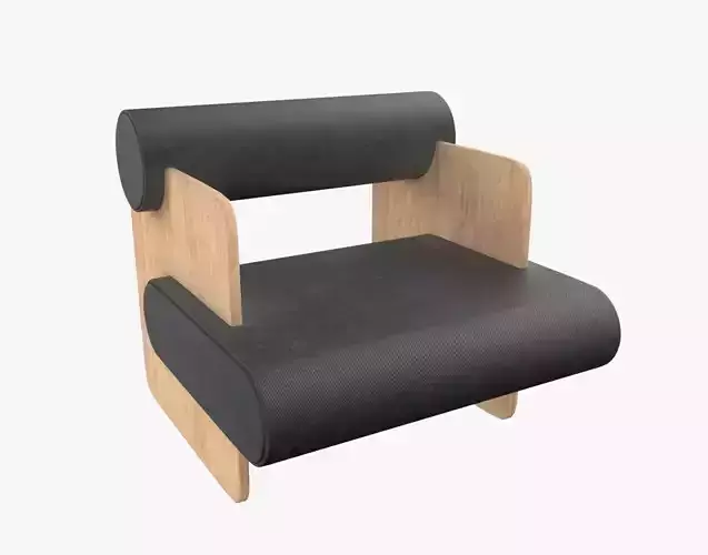 Armchair Chair Modern Black Composite 3D model