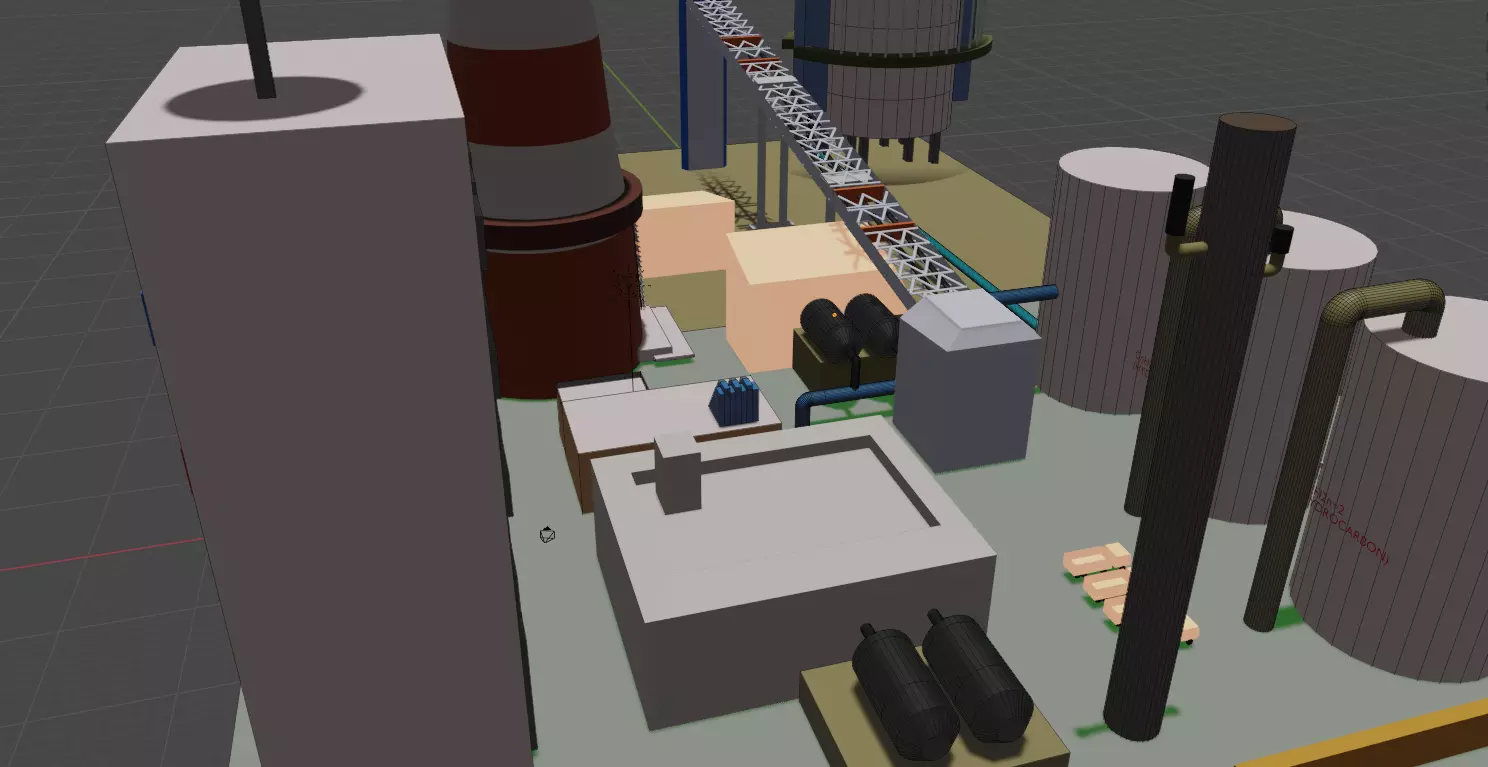 3D Factory Model Free low-poly 3D model