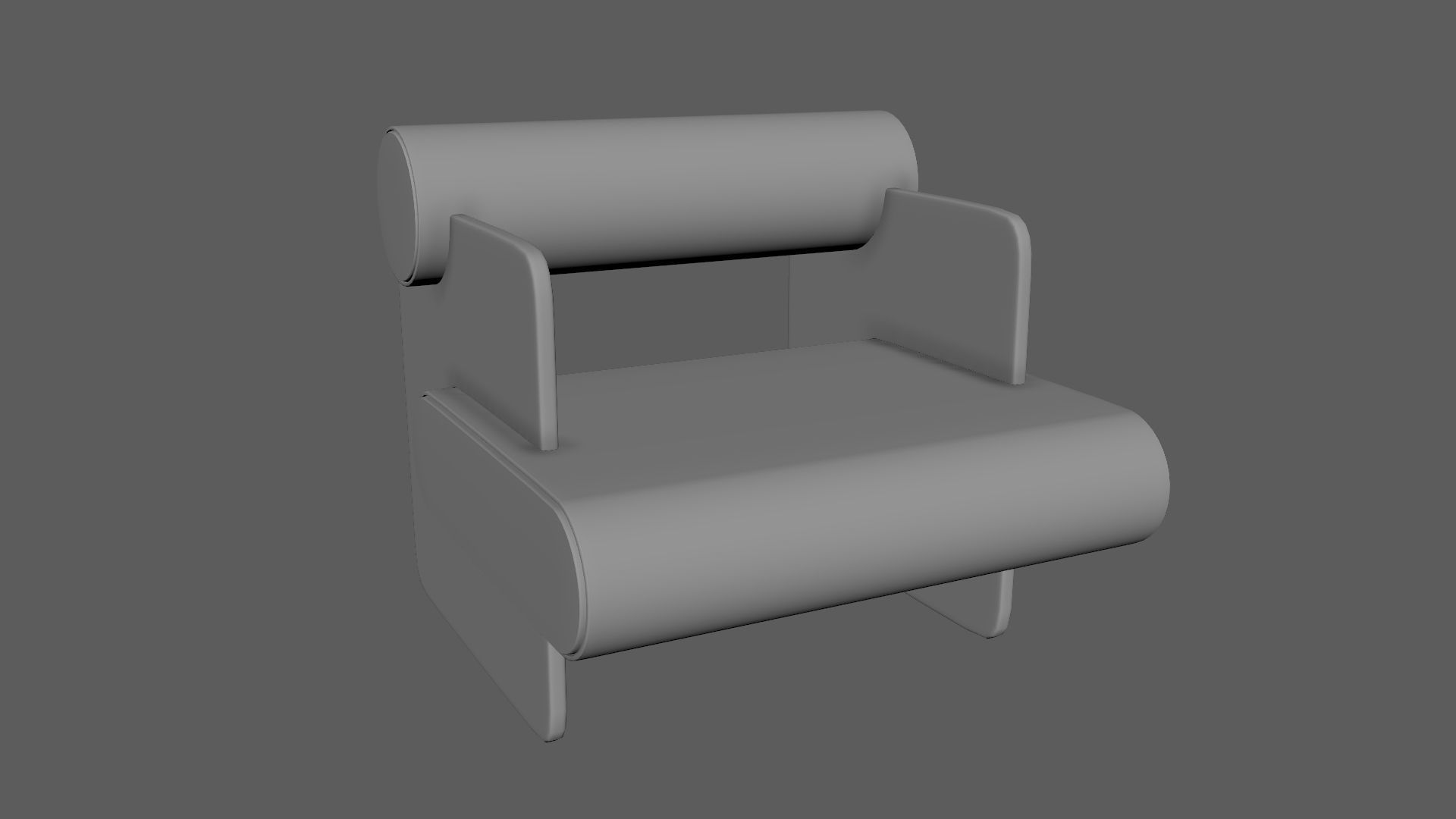 Armchair Chair Modern Denim 3D model_5