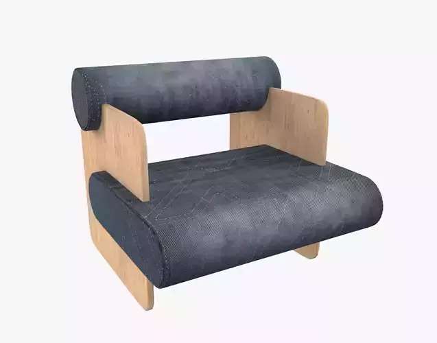 Armchair Chair Modern Denim