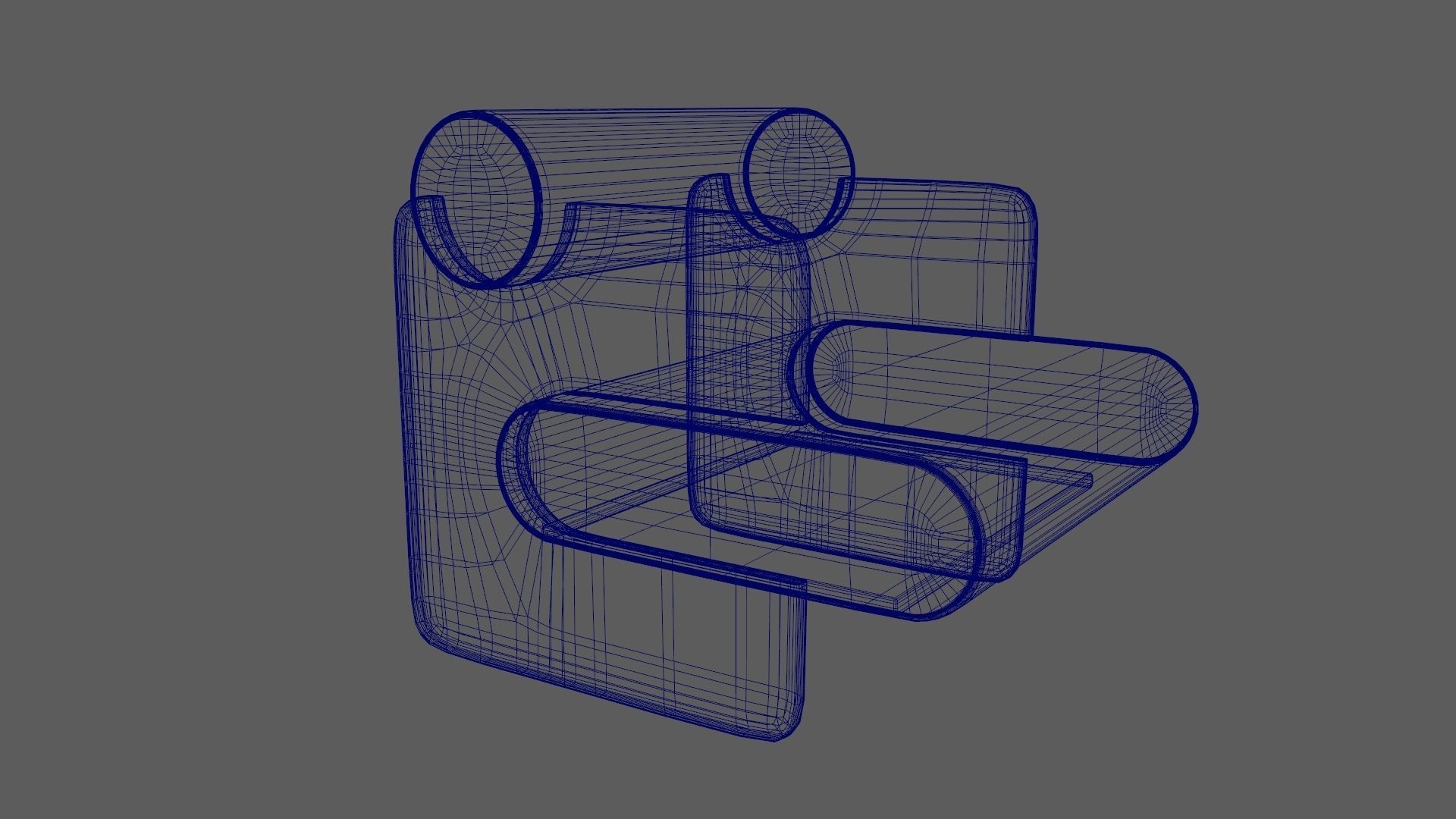 Armchair Chair Modern Denim 3D model_16