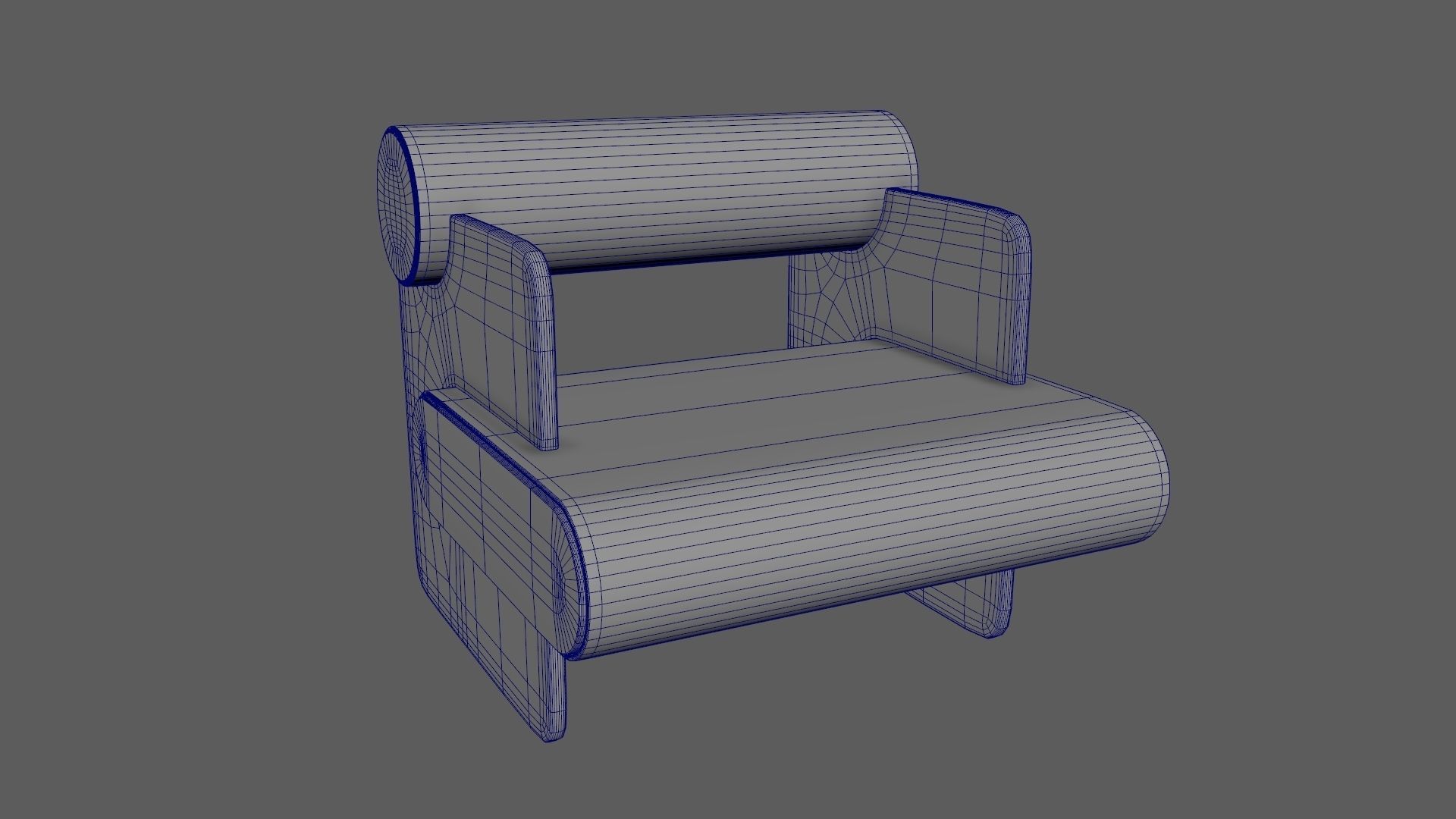 Armchair Chair Modern Denim 3D model_9