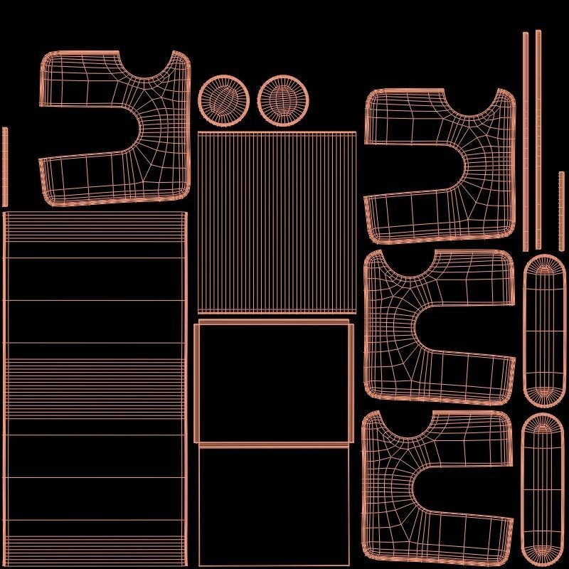 Armchair Chair Modern Denim 3D model_21