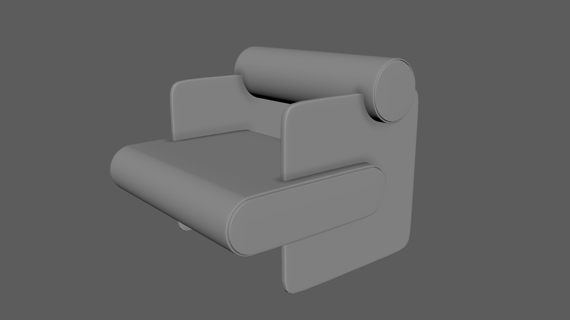 Armchair Chair Modern Denim 3D model_6