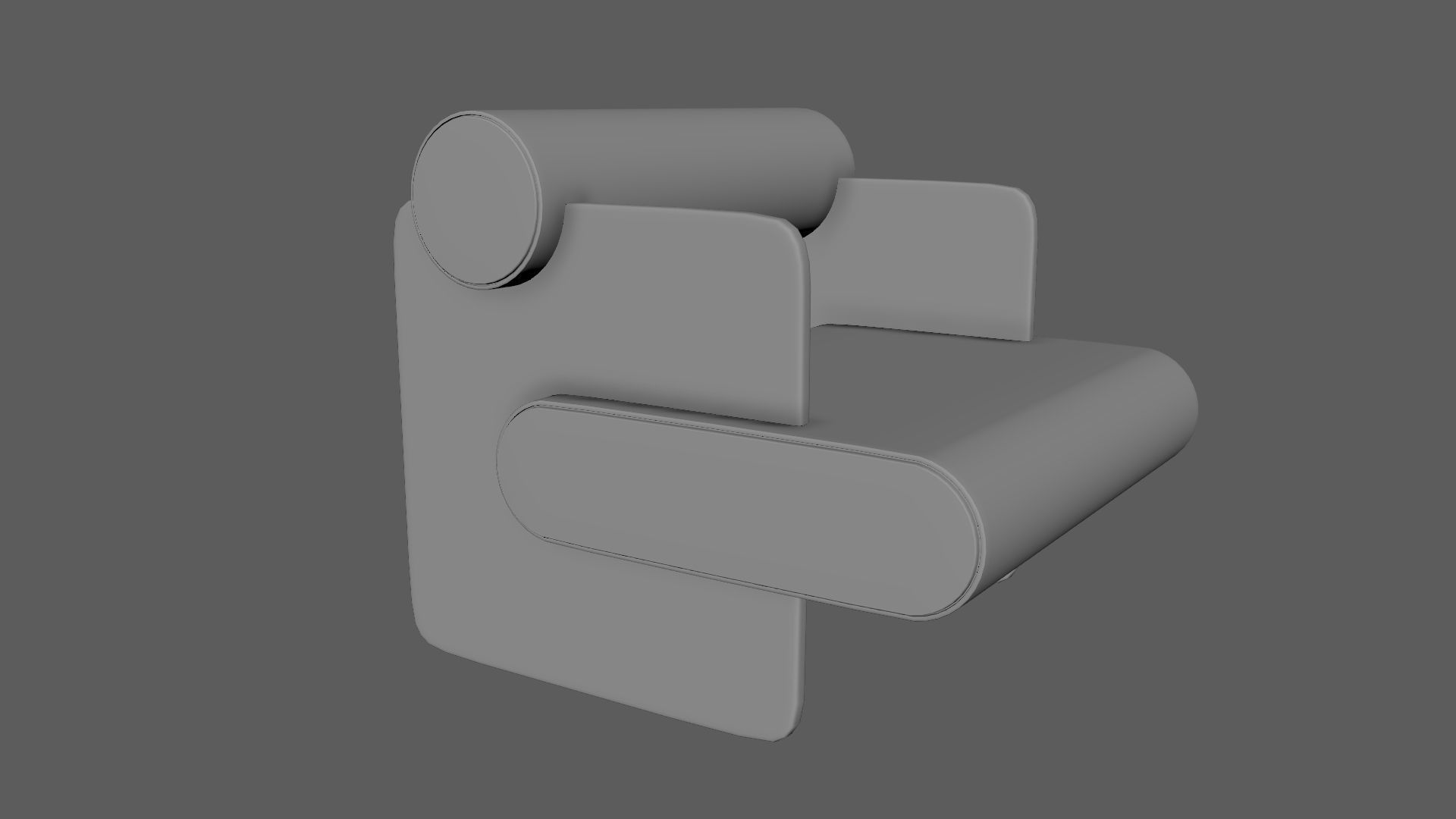 Armchair Chair Modern Denim 3D model_8
