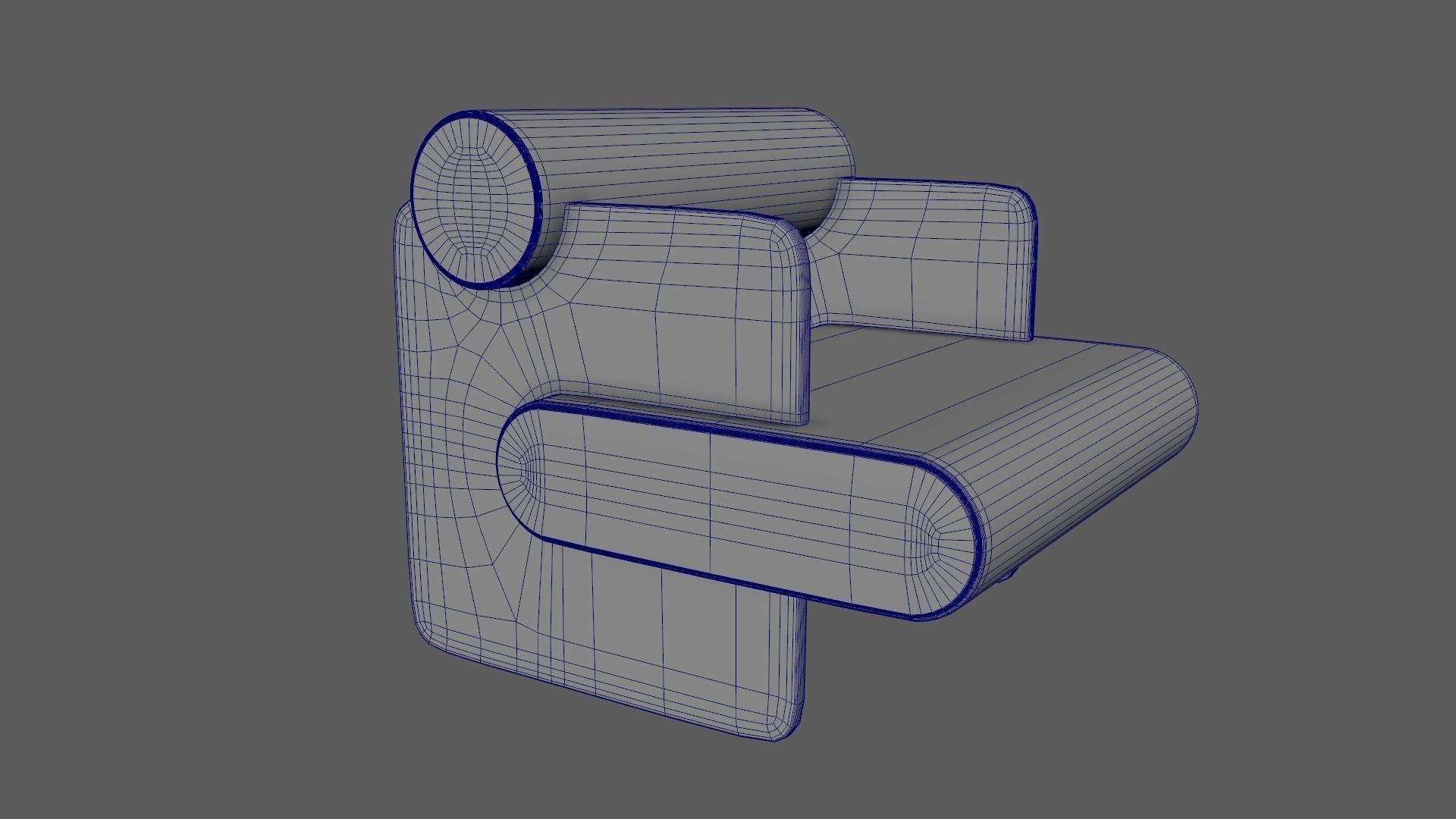 Armchair Chair Modern Denim 3D model_12