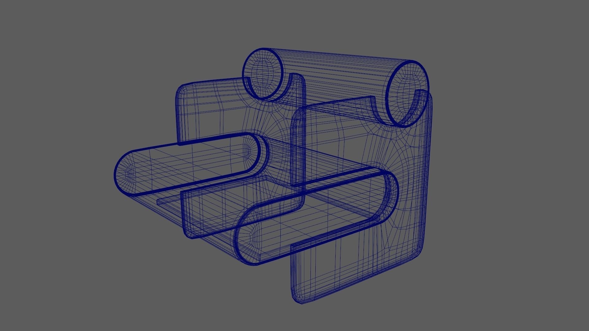 Armchair Chair Modern Denim 3D model_14