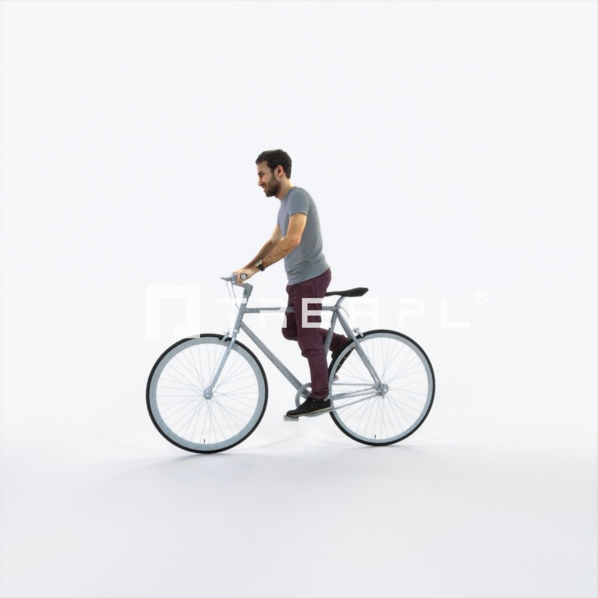 Flow 17H bicycle bike Casual Man Low-poly 3D model_5
